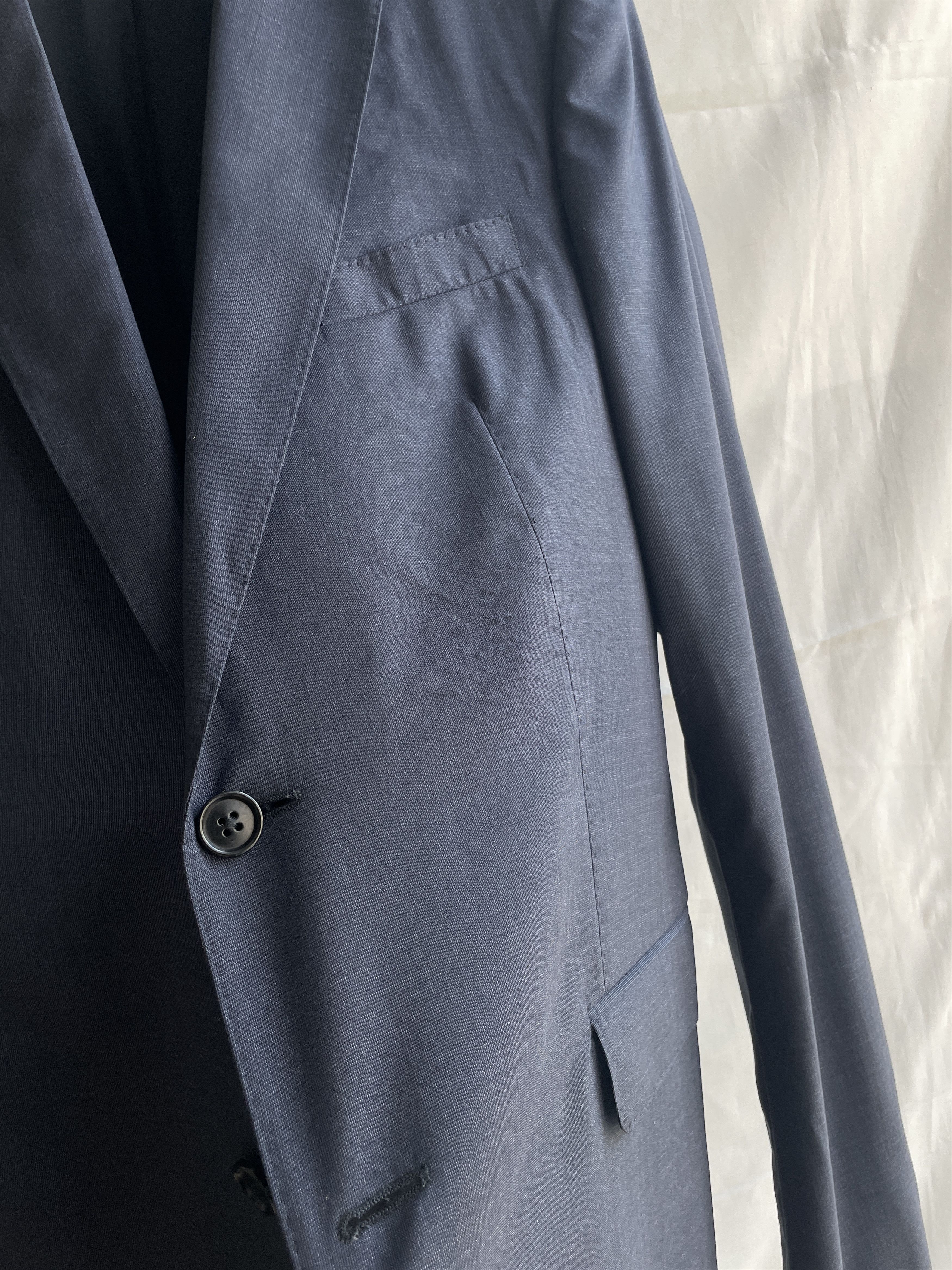 Armani Collezioni Armani Collezioni Navy Solid Wool Silk Suit Size EUR 50R Size 40R - 8 Thumbnail
