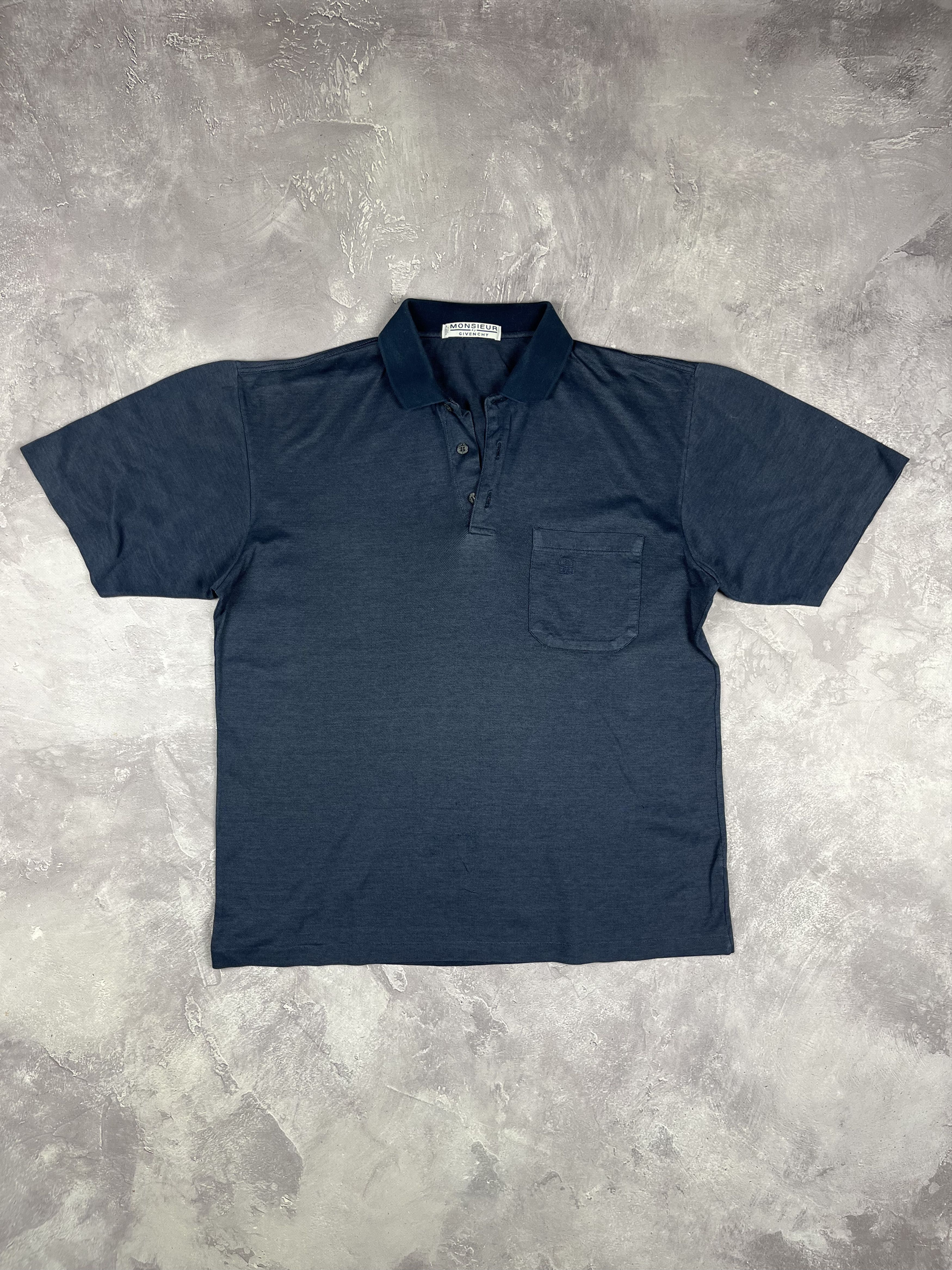 Givenchy Monsieur by Givenchy Vintage Pocket Polo Shirt Blue Size US M / EU 48-50 / 2 - 2 Thumbnail