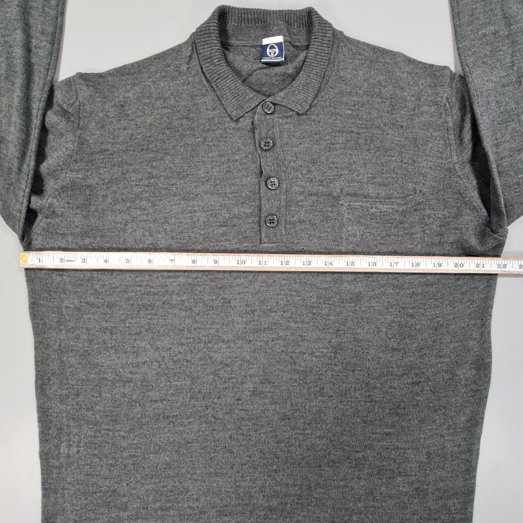 Sergio Tacchini Sergio Tacchini Jumper Mens Wool Acrylic Lightweight Knit Polo Neck Long Sleeve Grey Medium Size US M / EU 48-50 / 2 - 6 Thumbnail