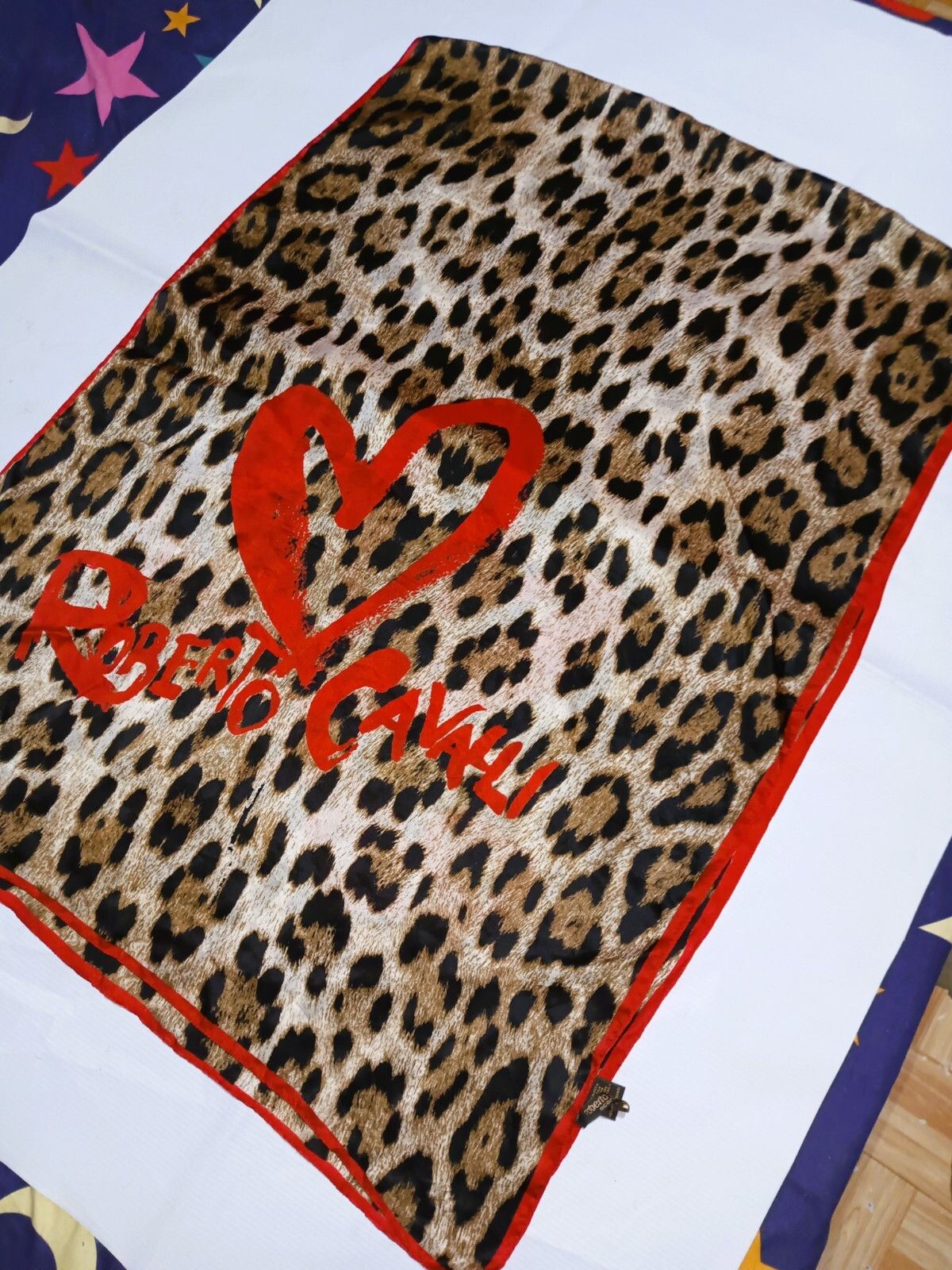 Roberto Cavalli ROBERTO CAVALLI Italy Leopard Animal Spots Silk Scarf Shawl Size ONE SIZE - 3 Thumbnail