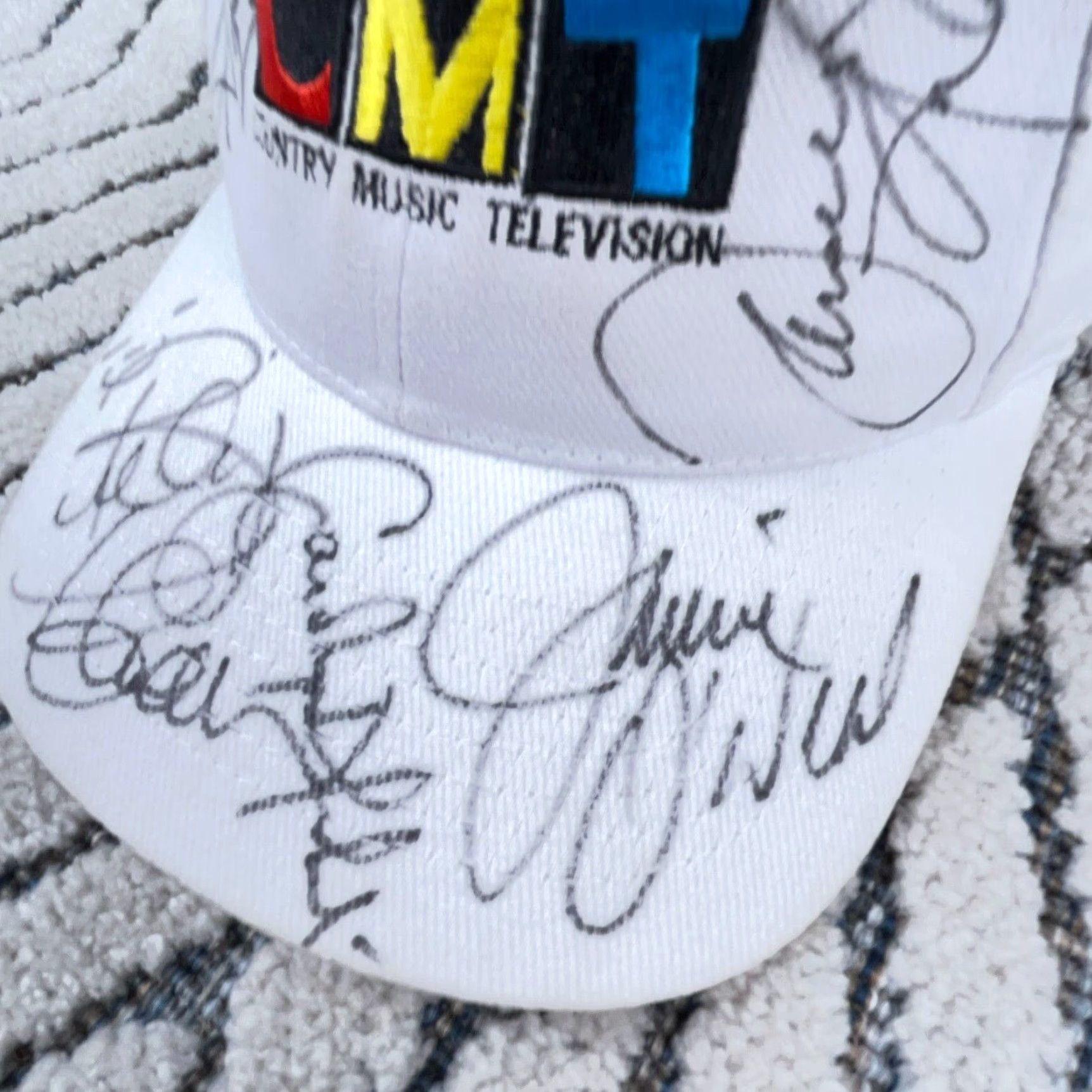 Vintage VINTAGE KC Collections White Snapback Hat Adult Adjustable 90s Country Music Autographed Untested Size ONE SIZE - 4 Thumbnail