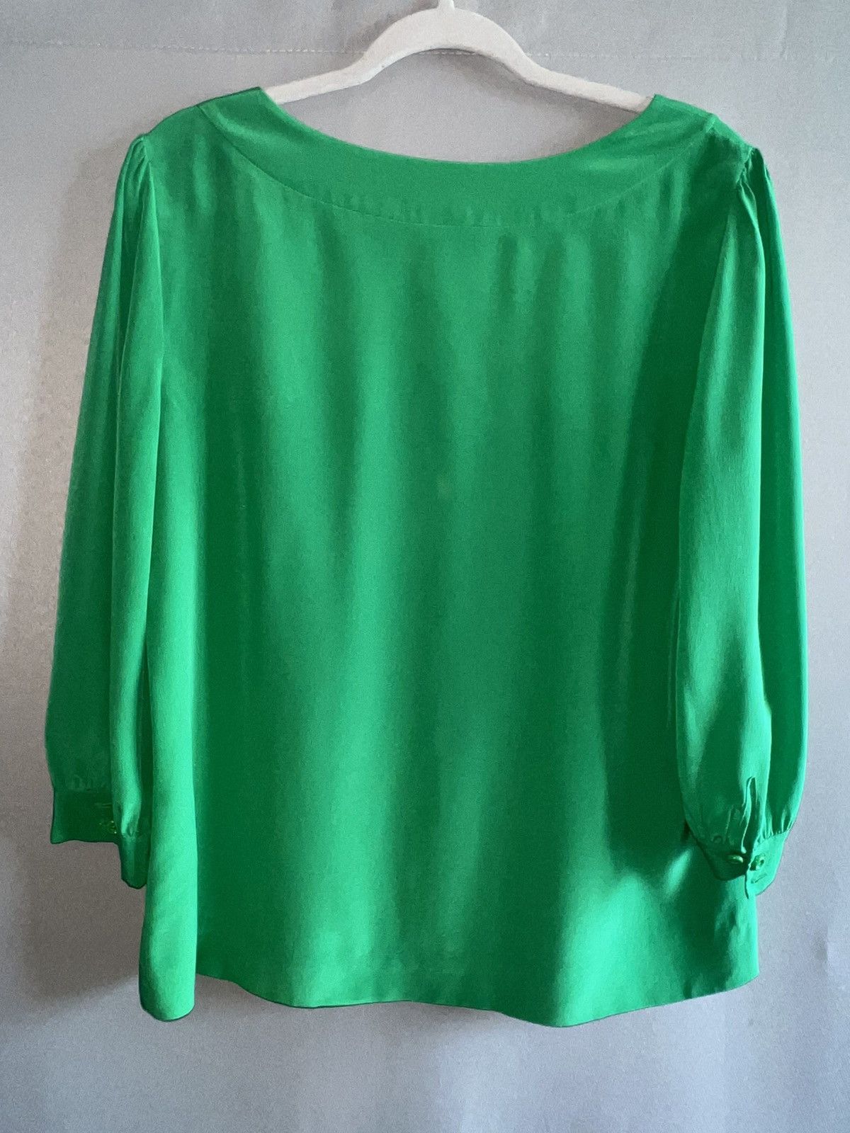 Kate Spade Kate Spade New York 100% Silk Green Blouse | Size L Size L / US 10 / IT 46 - 2 Thumbnail