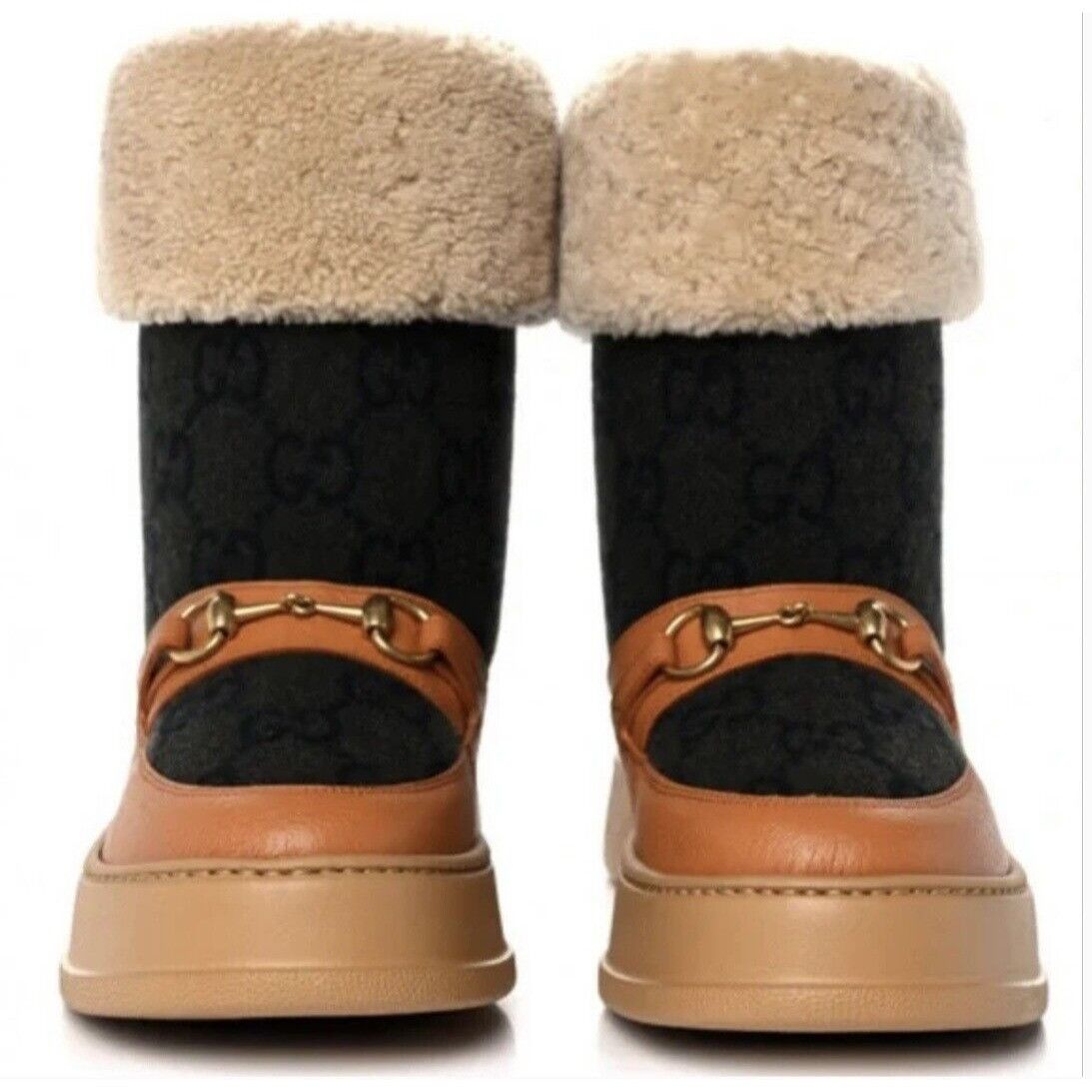 Gucci Gucci Interlocking GG Wool Monogram Shearling Boots Size 39+ Size US 9.5 / IT 39.5 - 2 Thumbnail