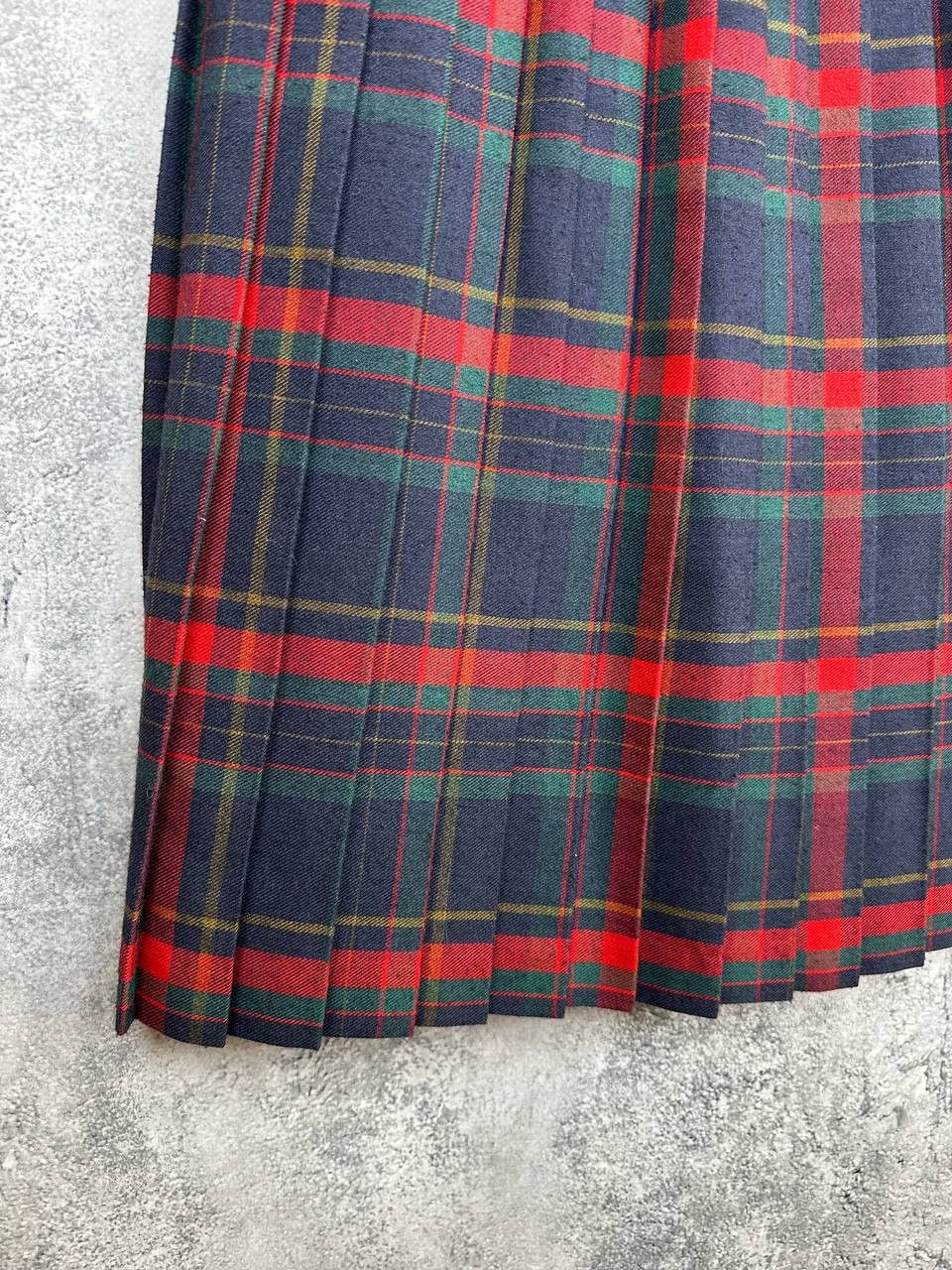Vintage Highland Home Industries Check Tartan Pleated Kilt Skirt Size 32" / US 10 / IT 46 - 6 Thumbnail