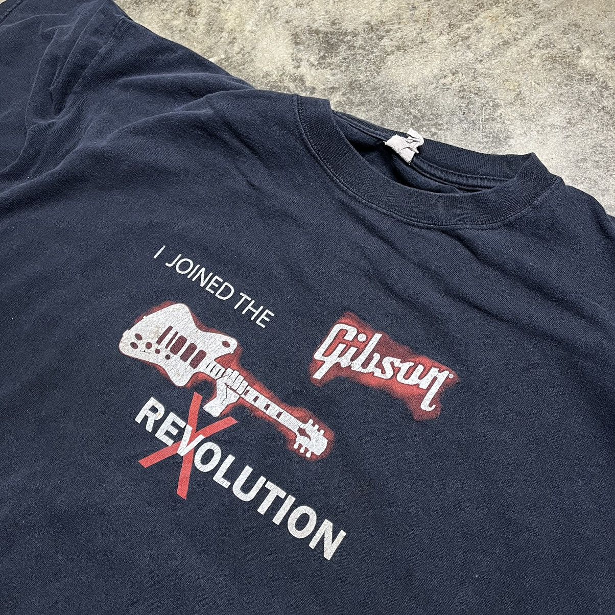 Vintage vintage gibson guitar revolution faded black tshirt Size US XL / EU 56 / 4 - 6 Thumbnail