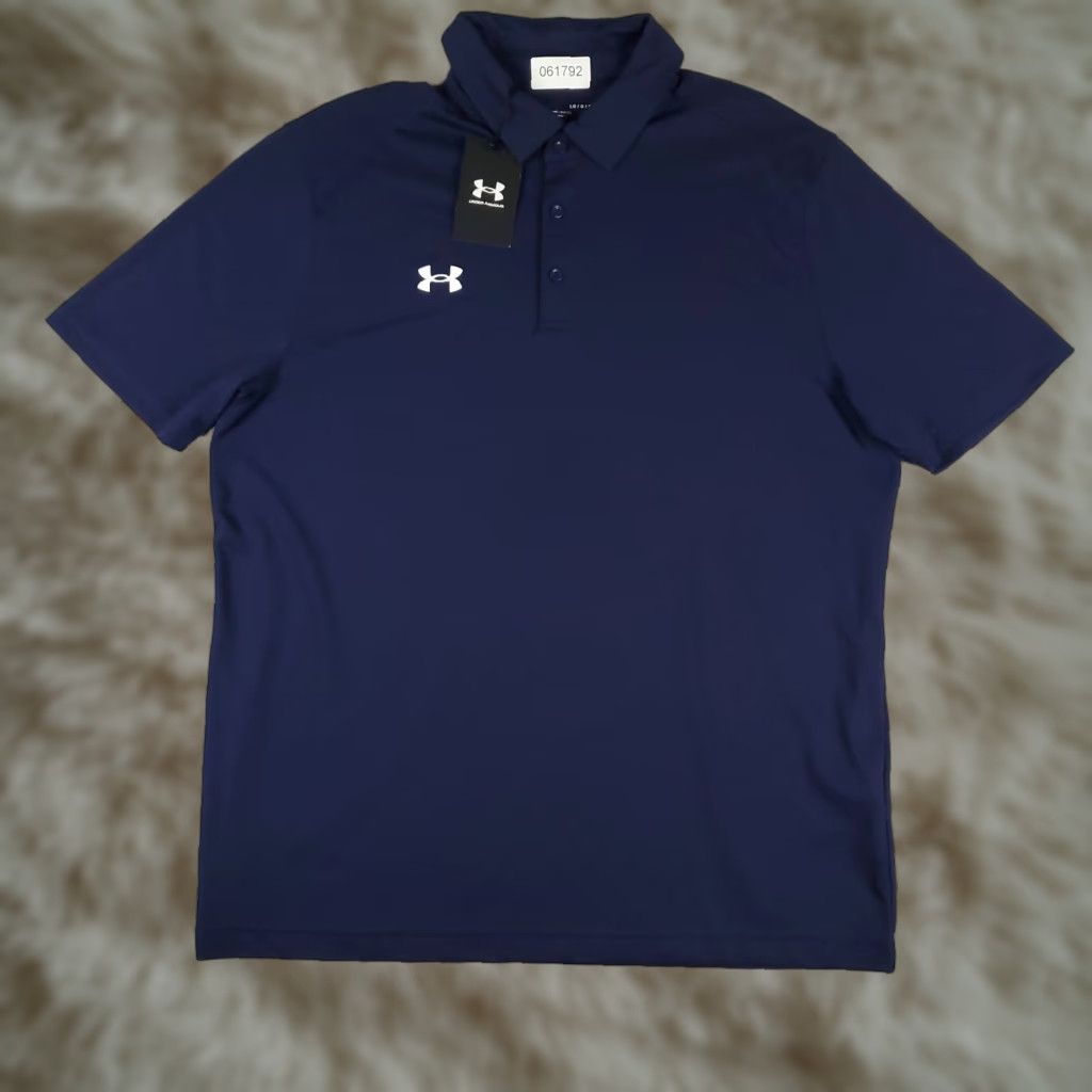 Under Armour Under Armour Polo Shirt Mens Size Large Navy Blue Golf Casual Short Sleeve Size US L / EU 52-54 / 3 - 1 Thumbnail