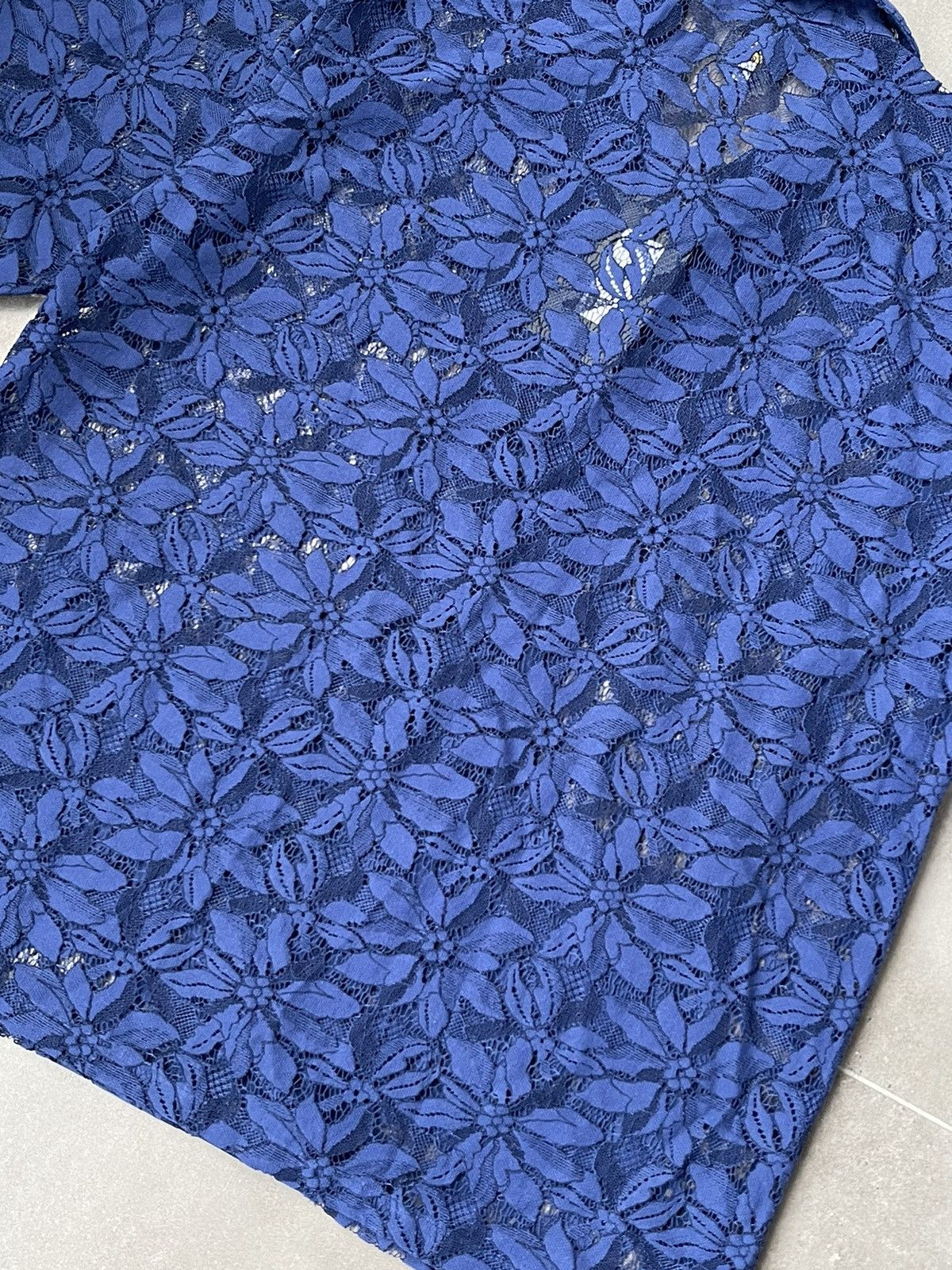 Needles !DS! SS23 Needles Cabana Lace Navy Short Sleeve Shirt Size US L / EU 52-54 / 3 - 18 Thumbnail