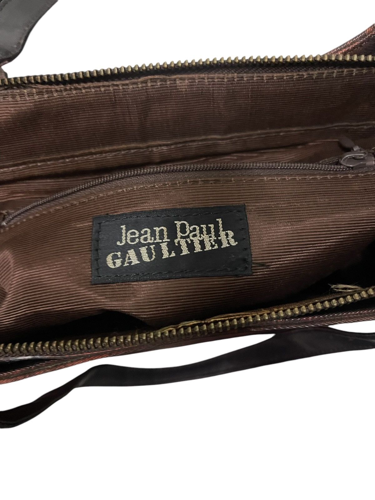 Jean Paul Gaultier Jean Paul Gaultier Abstract Spell Out Leather Hand Bag Size ONE SIZE - 7 Thumbnail