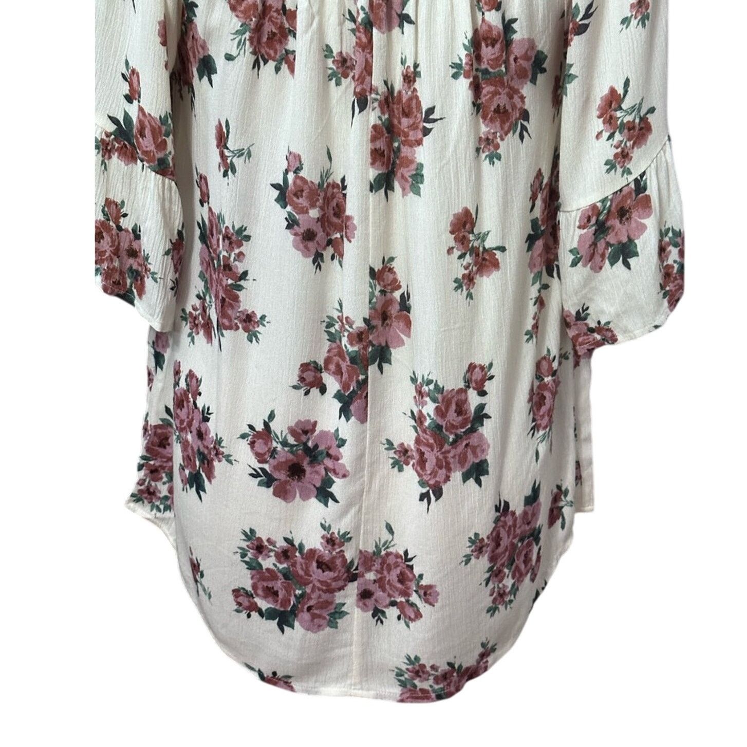 Other West Kei Floral Blouse 3/4 Sleeves Boat Neck Women's White M Size M / US 6-8 / IT 42-44 - 6 Thumbnail