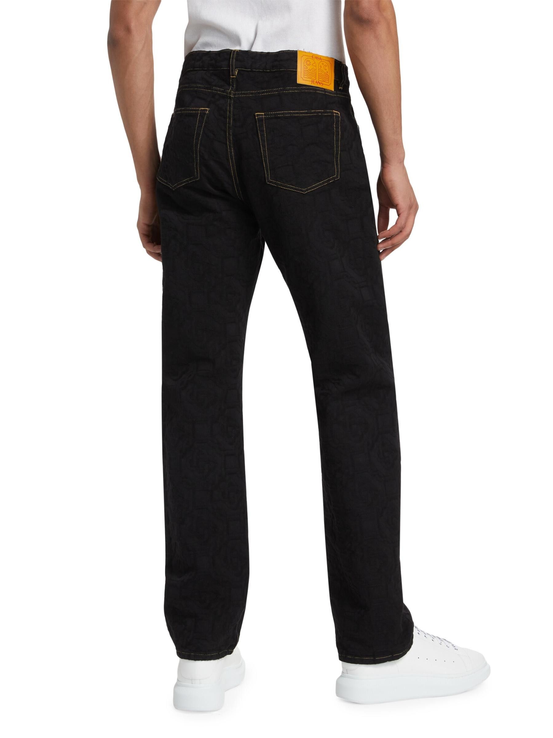 Casablanca os11x0725 Jacquard Logo Five-Pocket Jeans in Black Size US 34 / EU 50 - 4 Thumbnail