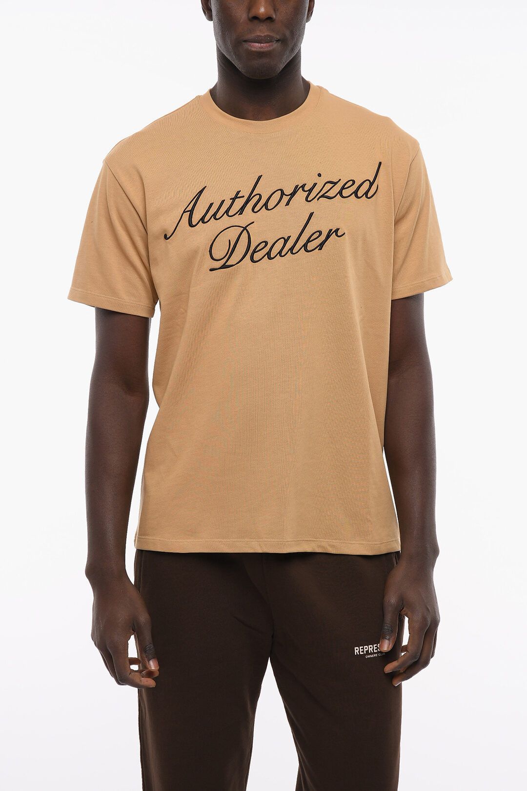 image of Just Don Og1Mm0424 Crewneck T-Shirt In Beige, Men's (Size Small)