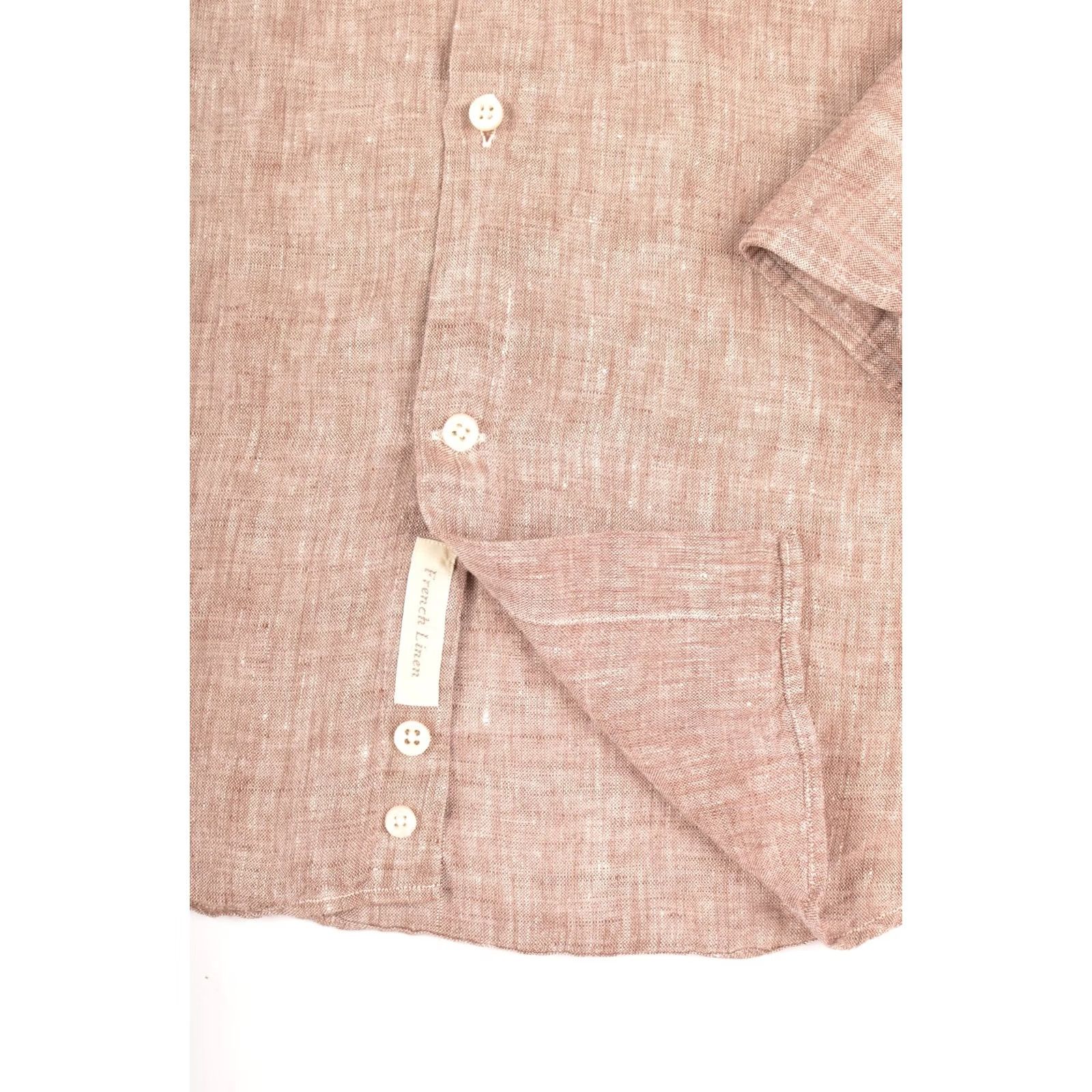 Vintage Boggi Milano Regular Fit Brown French Linen Button Shirt Size M Size US M / EU 48-50 / 2 - 3 Thumbnail