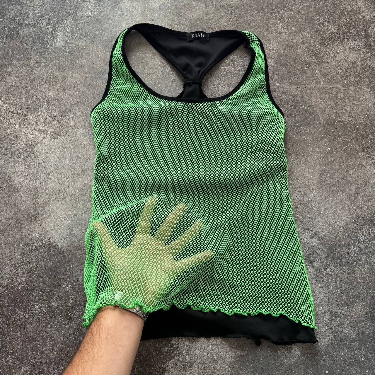 Hysteric Glamour Y2K Rave Amazing Acid Green Mesh Double Tank Top Size S / US 4 / IT 40 - 1 Thumbnail