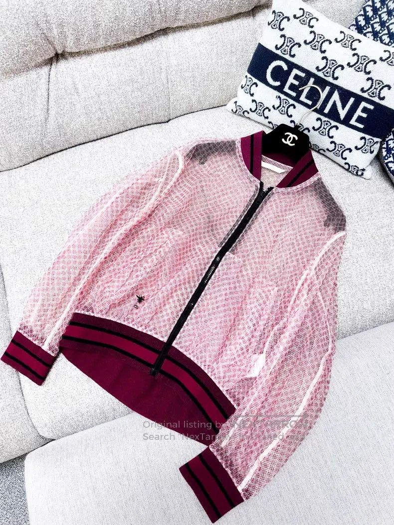Dior Dior Pink polka dot organza jacket Size XXS / US 00 / IT 34 - 2 Thumbnail