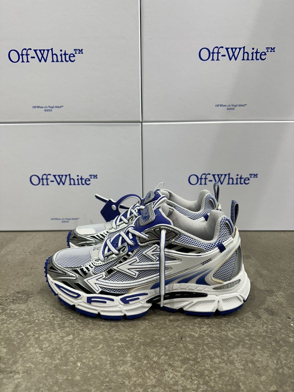 Off-White OFF-WHITE - Be Right Back Sneakers White Blue Size US 8 / IT 38 - 3 Thumbnail