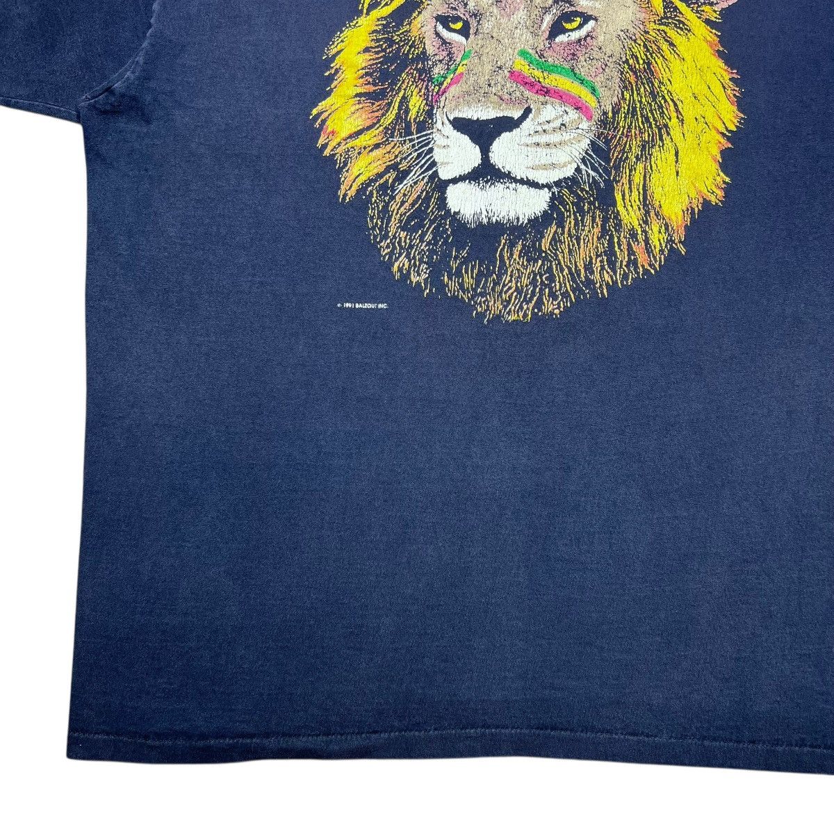 Vintage Vintage 1991 Rasta Reggae Lion Balzout Double Sided T-Shirt Size US XL / EU 56 / 4 - 10 Thumbnail