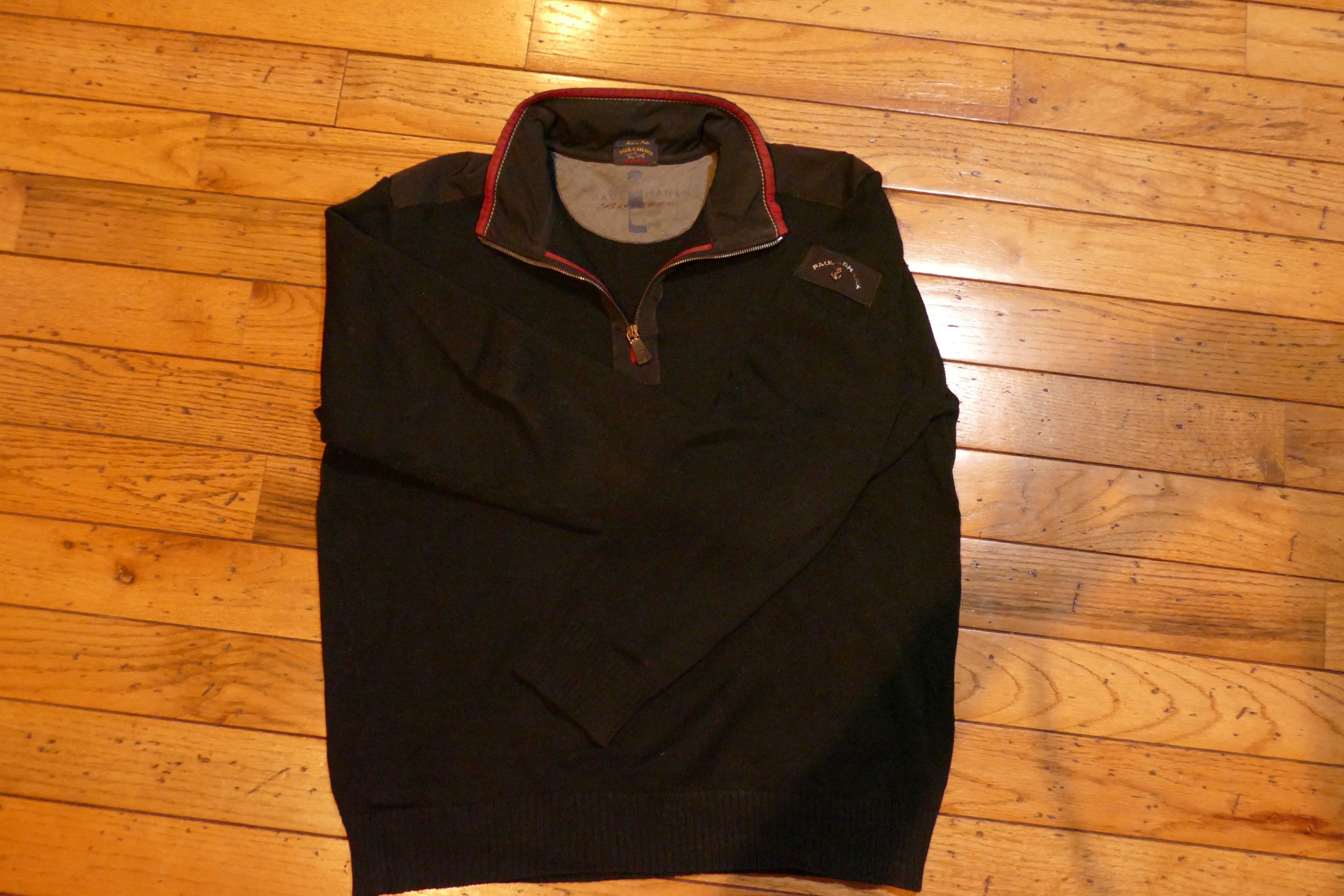 image of Paul Shark Paul & Shark Quarter Zip Sweater in Black, Men's (Size XL)