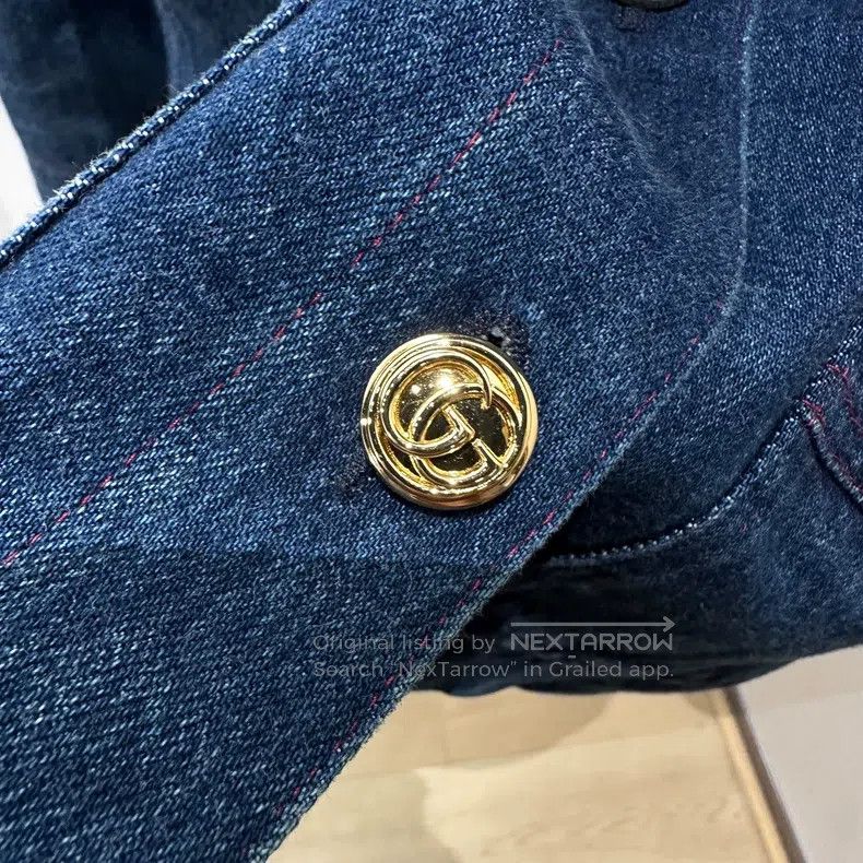 Gucci Gucci Double G gold buckle four-pocket denim jacket Size XS / US 0-2 / IT 36-38 - 7 Thumbnail