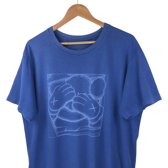 Uniqlo Kaws Uniqlo Shame Crying Big Logo Blue Tee Shirt Fit XL | Grailed