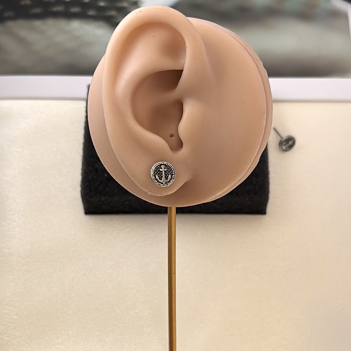 Other 8mm Small Anchor Stud Earrings for Men Women Hip Hop Unisex Size ONE SIZE - 6 Thumbnail