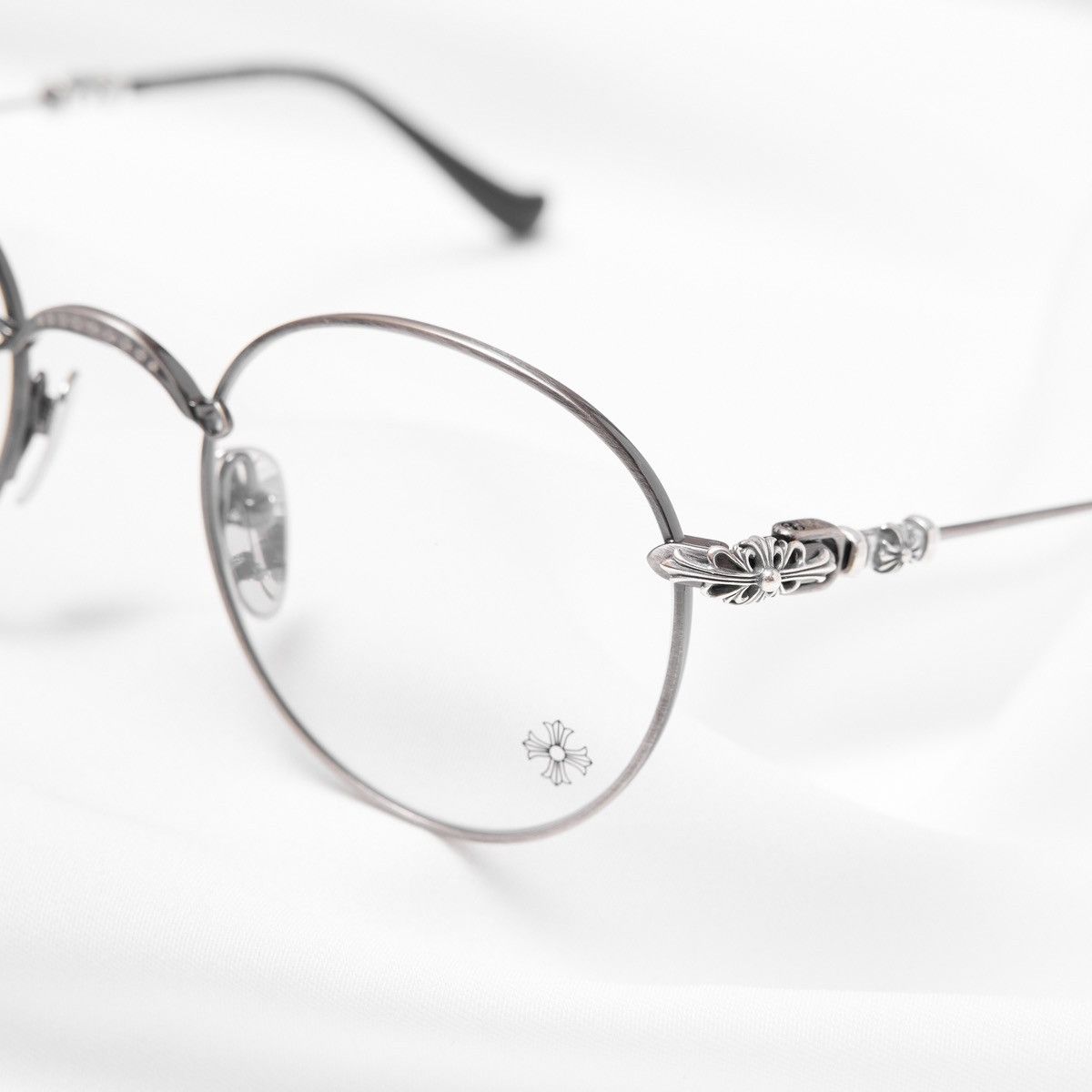 Chrome Hearts CHROME HEARTS BUBBA-A ANTIQUE SILVER-BLACK PLASTIC GLASSES Size ONE SIZE - 3 Thumbnail