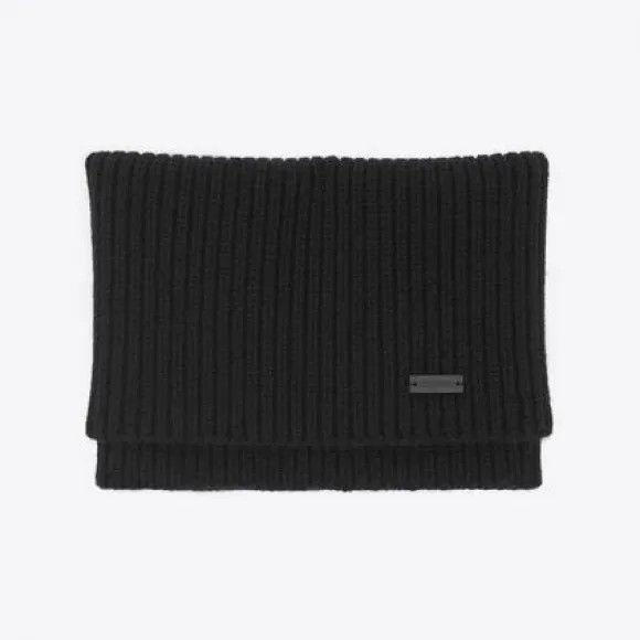 Saint Laurent Paris o1b1hav110125 719465 Size: OS / Knit Folded Scarve in Black Size ONE SIZE - 1 Thumbnail
