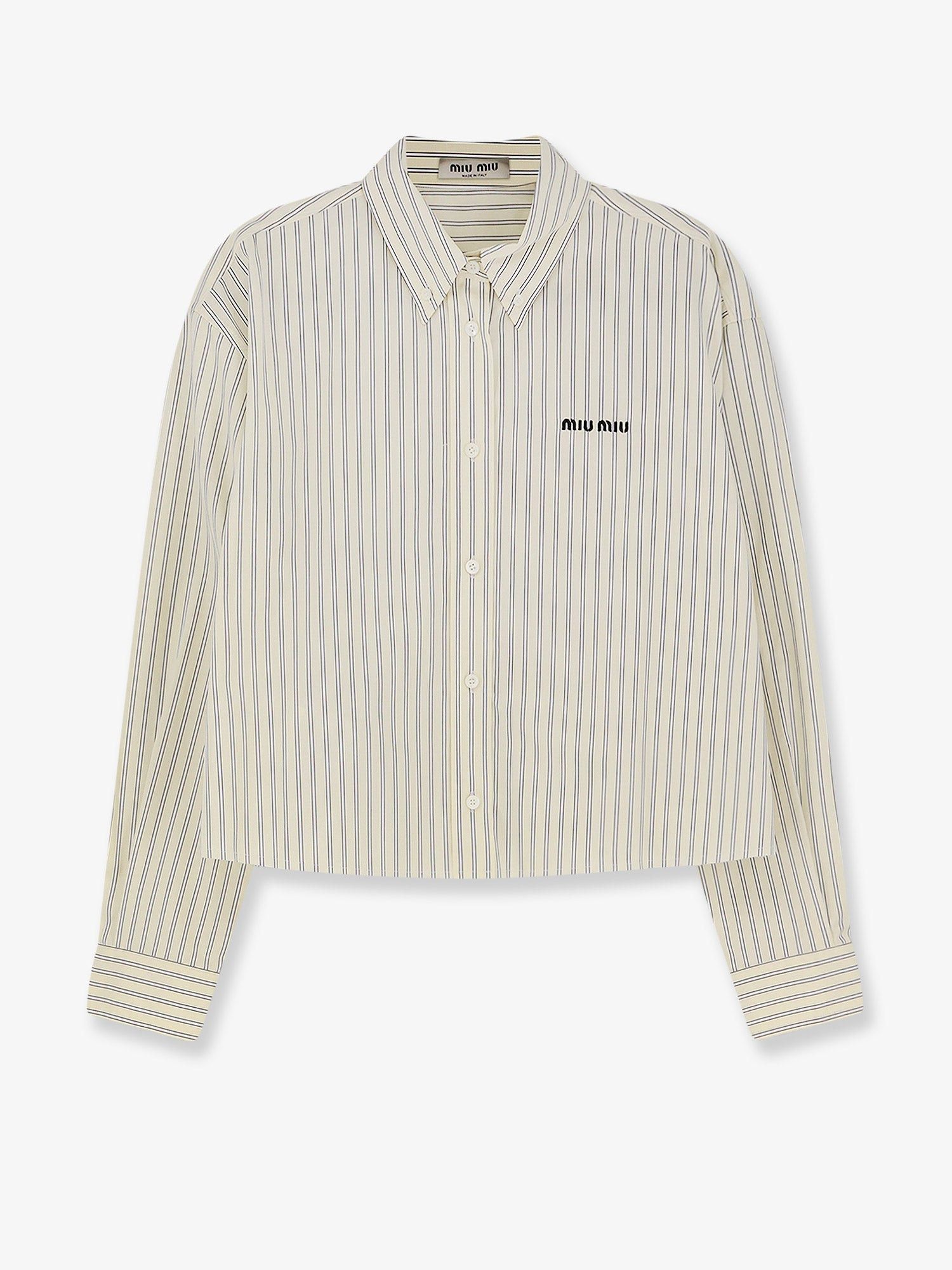 Miu Miu Striped Cotton Shirt Size S / US 4 / IT 40 - 1 Thumbnail