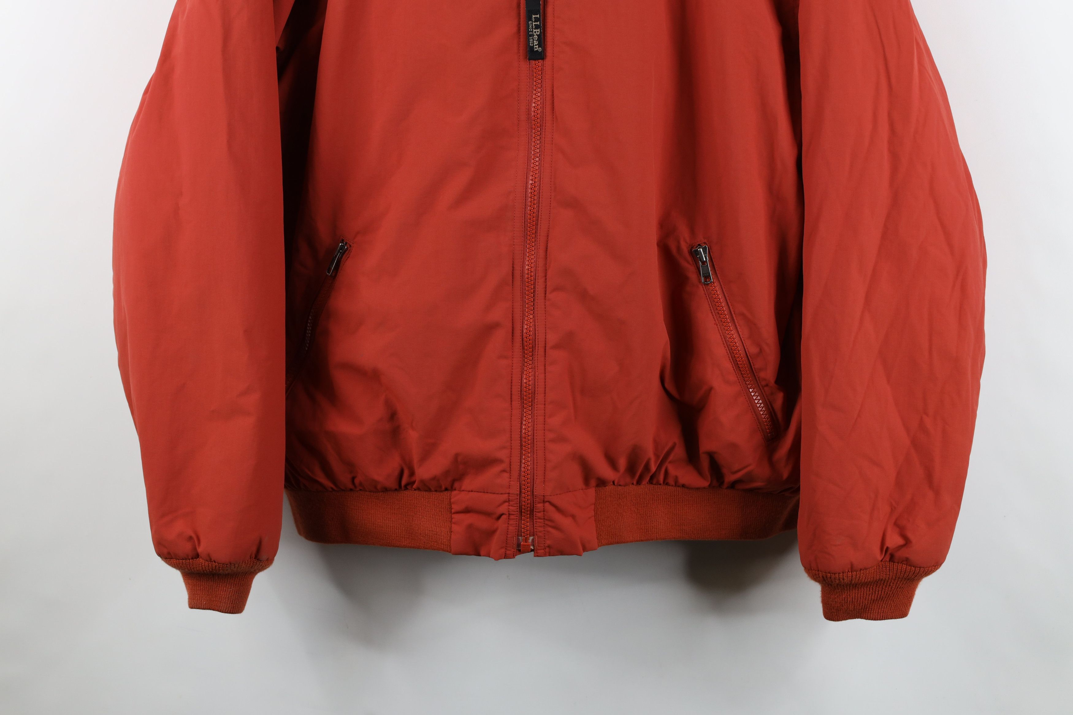L.L. Bean Vintage LL Bean Fleece Lined Full Zip Bomber Jacket Orange Size US L / EU 52-54 / 3 - 3 Thumbnail
