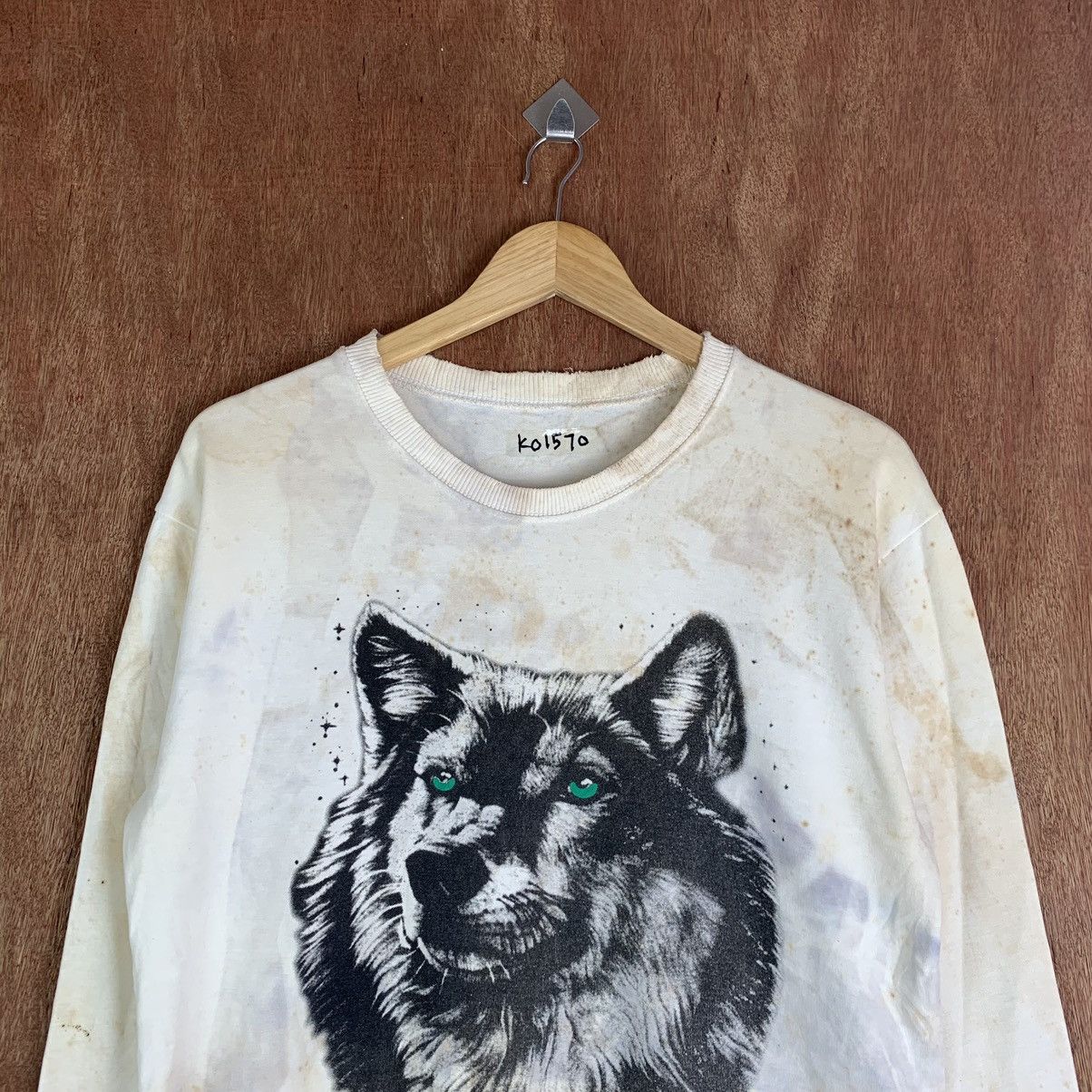 Japanese Brand × Vintage Wolf Distressed Faded sweater (very rare item)#K01570 Size US M / EU 48-50 / 2 - 9 Thumbnail