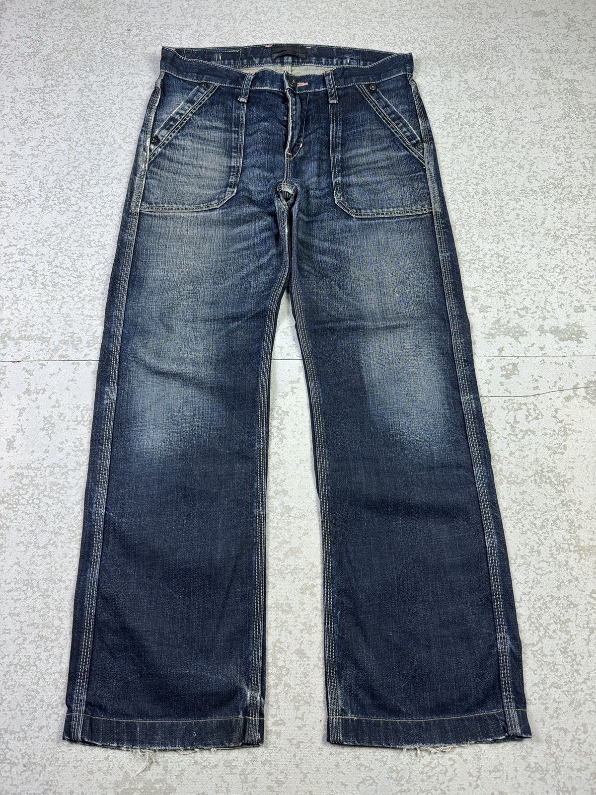 Japanese Brand × Le Grande Bleu (L.G.B.) DENIM CRAFT Limited Edition Distressed Sick Jeans Size US 31 - 3 Thumbnail