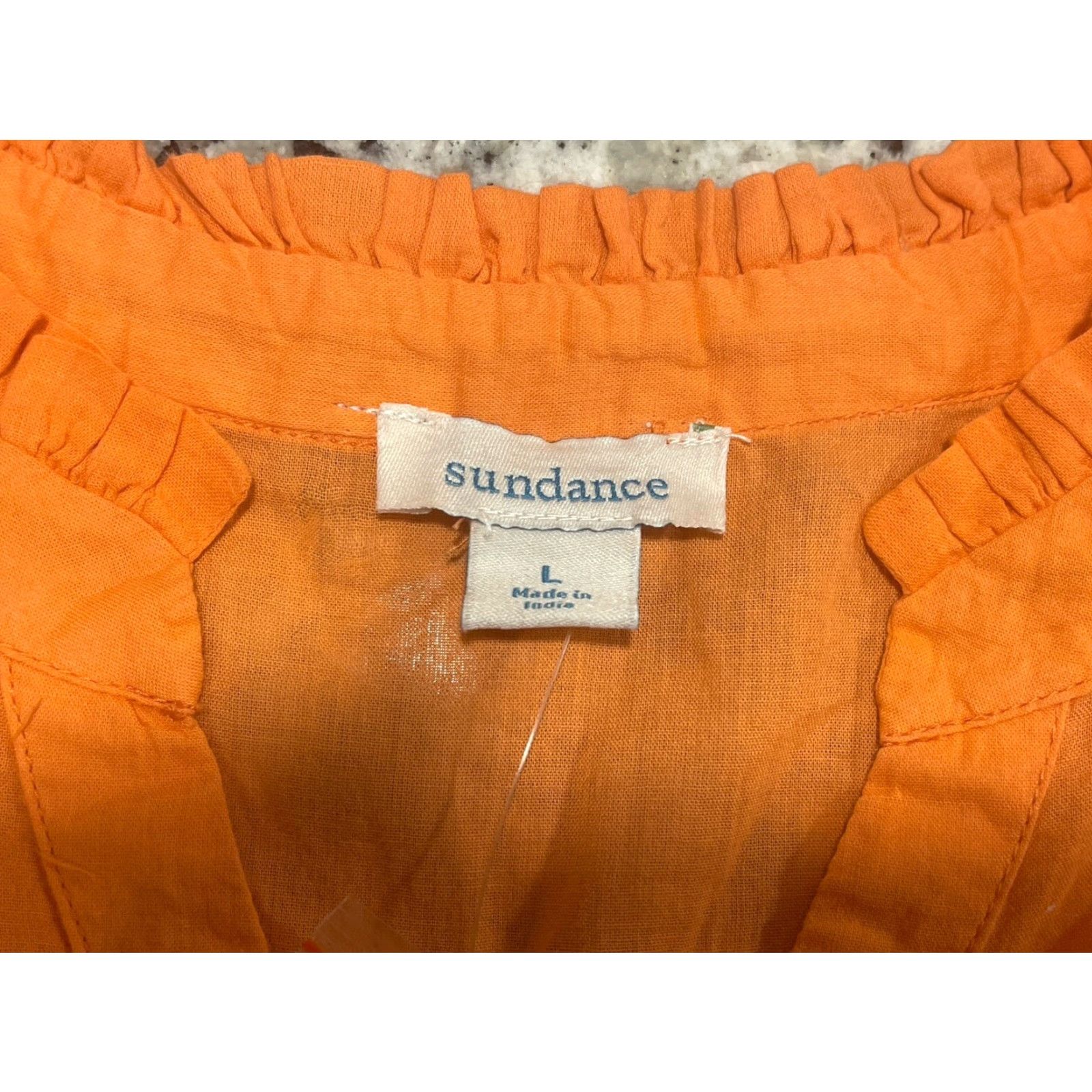 Vintage Sundance Maxi Dress Women Large Orange Bohemian Tiered Ruffle Cotton Lyocell Casual Summer Spring Fall Size L / US 10 / IT 46 - 6 Thumbnail