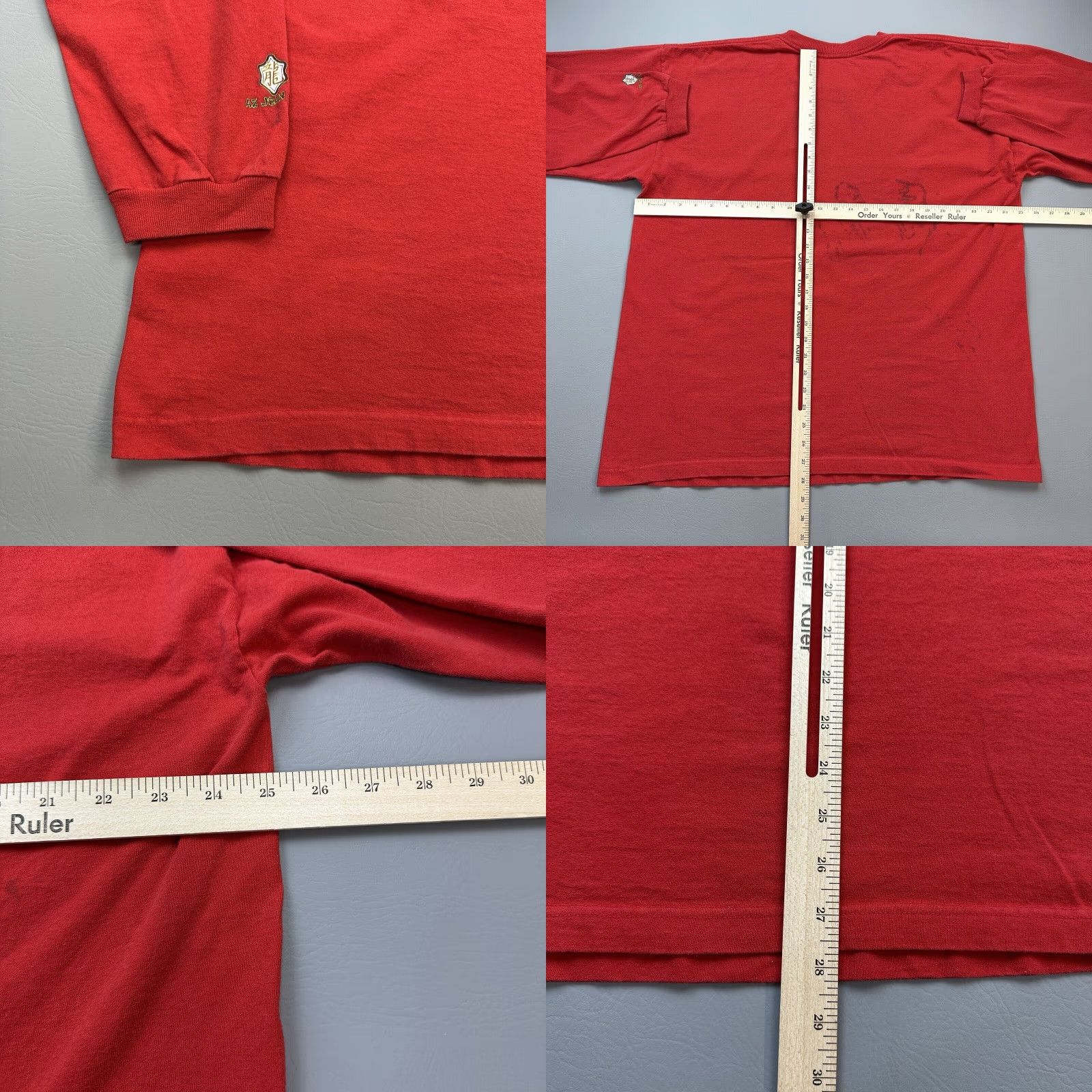 Vintage VINTAGE AZ Jeans Shirt Mens 3XL Red Dragon Kanji Long Sleeve Grunge Y2K Size US XXL / EU 58 / 5 - 9 Thumbnail