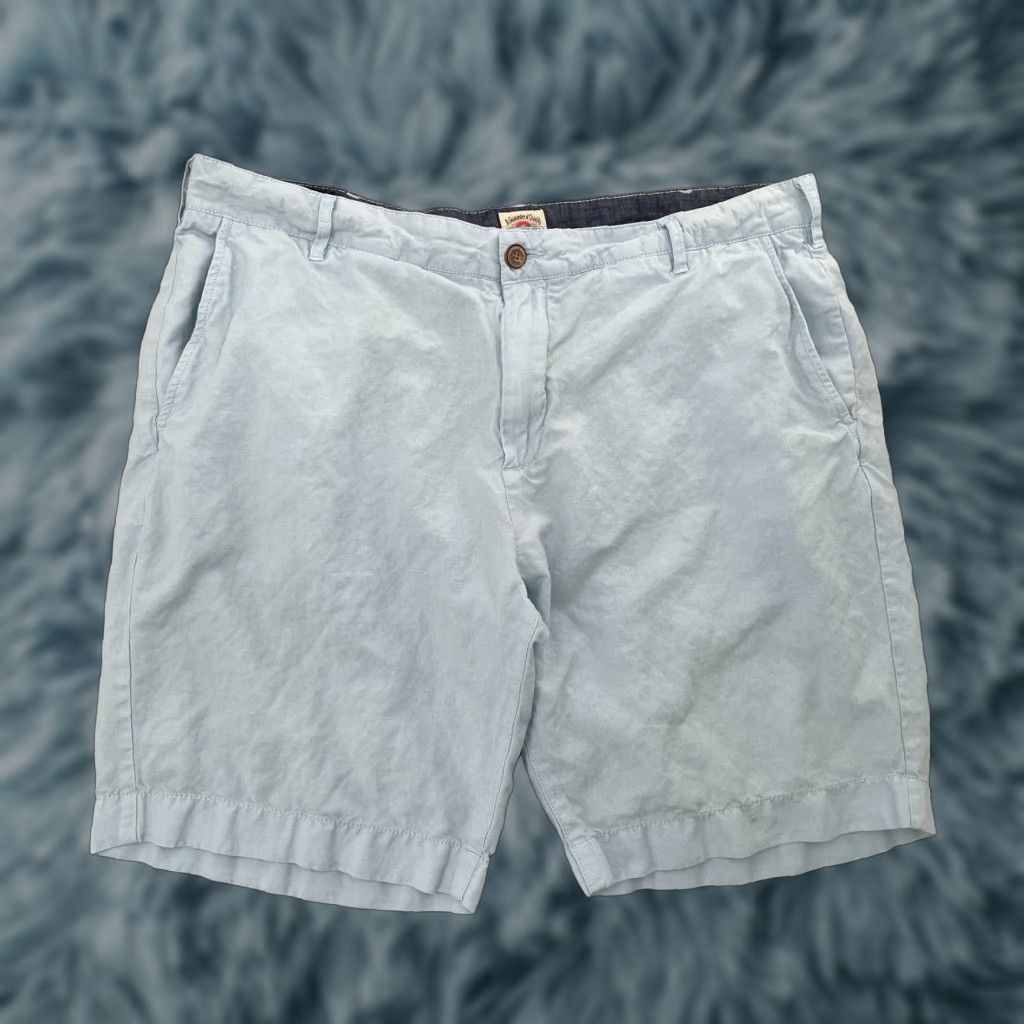 Faherty VINTAGE Faherty Shorts Mens 36 Blue Linen Cotton Pockets Logo Chino Casual 90s Beach Mens Size US 36 / EU 52 - 1 Thumbnail
