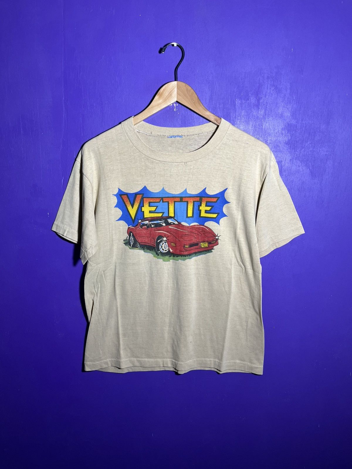 Vintage 70s Corvette car promo summer t-shirt