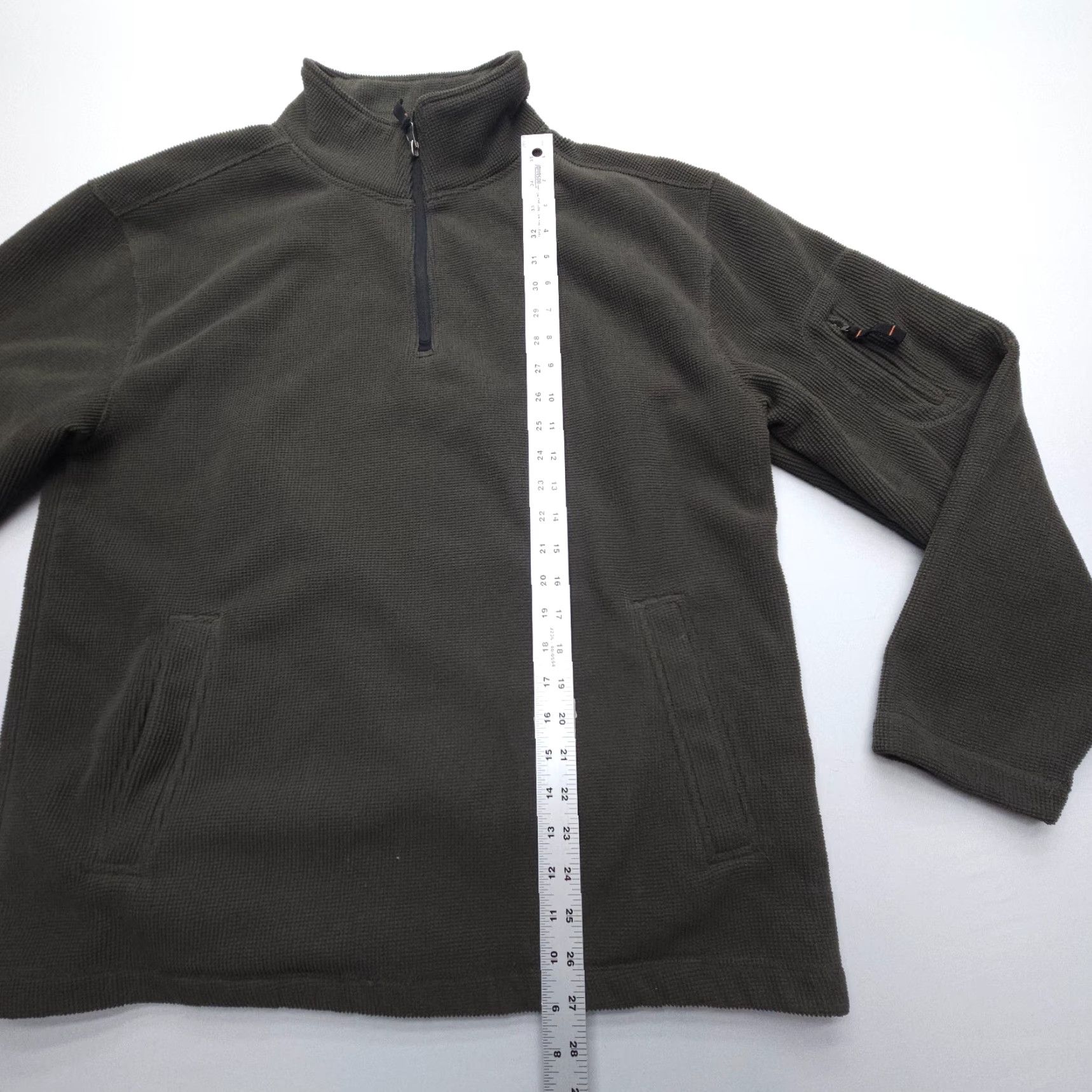 Vintage Fossa Mens Large Green 1/4 Zip Waffle Knit Sweater Thermal Pullover Mock Neck Shirt Size US L / EU 52-54 / 3 - 7 Thumbnail