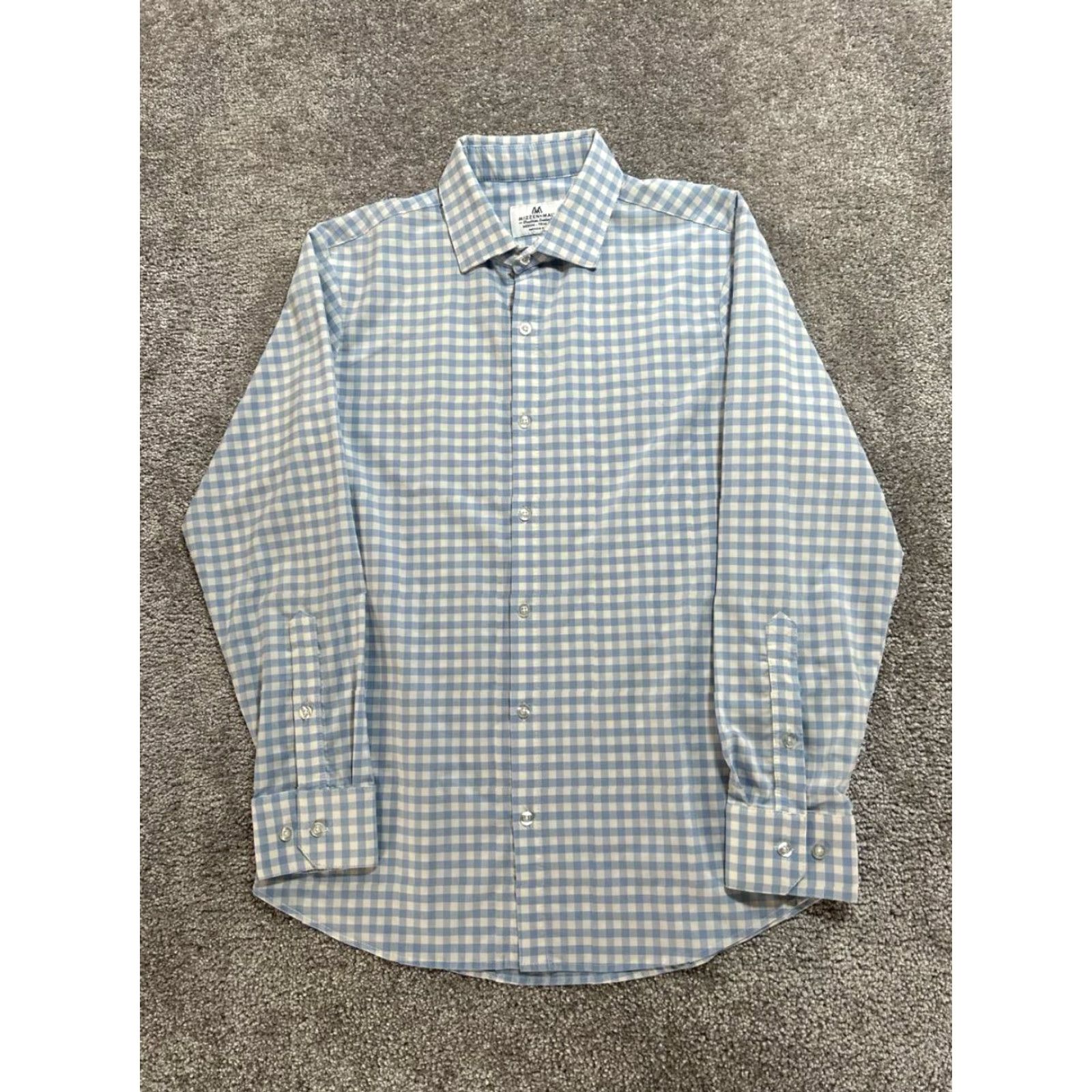 Mizzen+Main Mizzen+Main Shirt Mens Medium White Gingham Check Trim Fit Tradition Evolved Size US M / EU 48-50 / 2 - 2 Thumbnail
