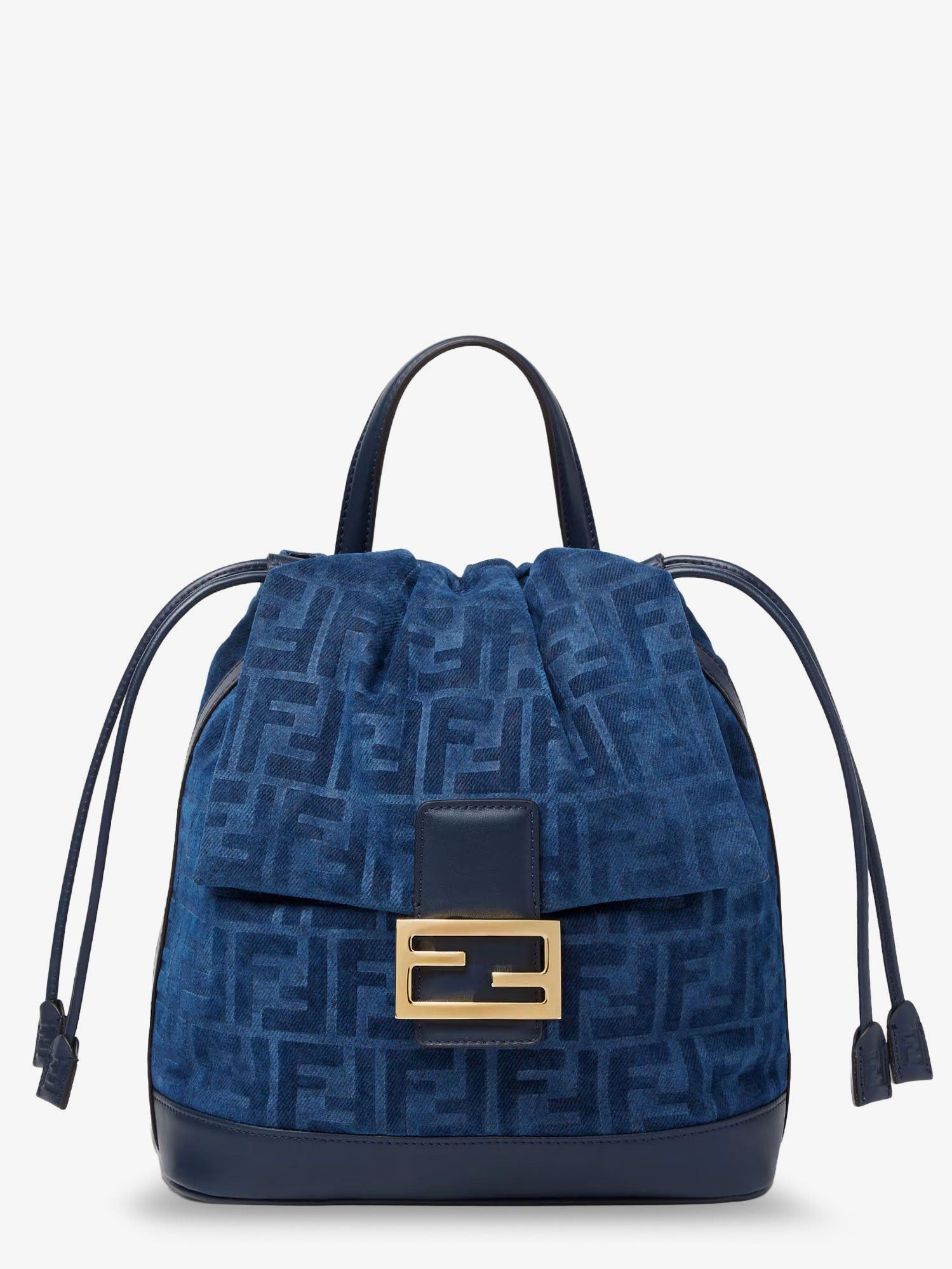 Fendi Denim Backpack With Flocked Ff Detail Size ONE SIZE - 1 Thumbnail