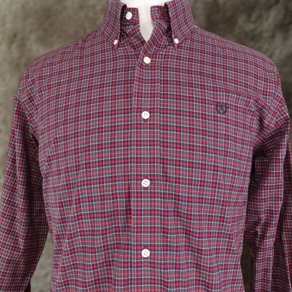 Ralph Lauren LAUREN Ralph Lauren Button-Up Shirt Mens XL Red Plaid Classic Fit Non-Iron Long Sleeve Embroidered Size 46R - 1 Thumbnail
