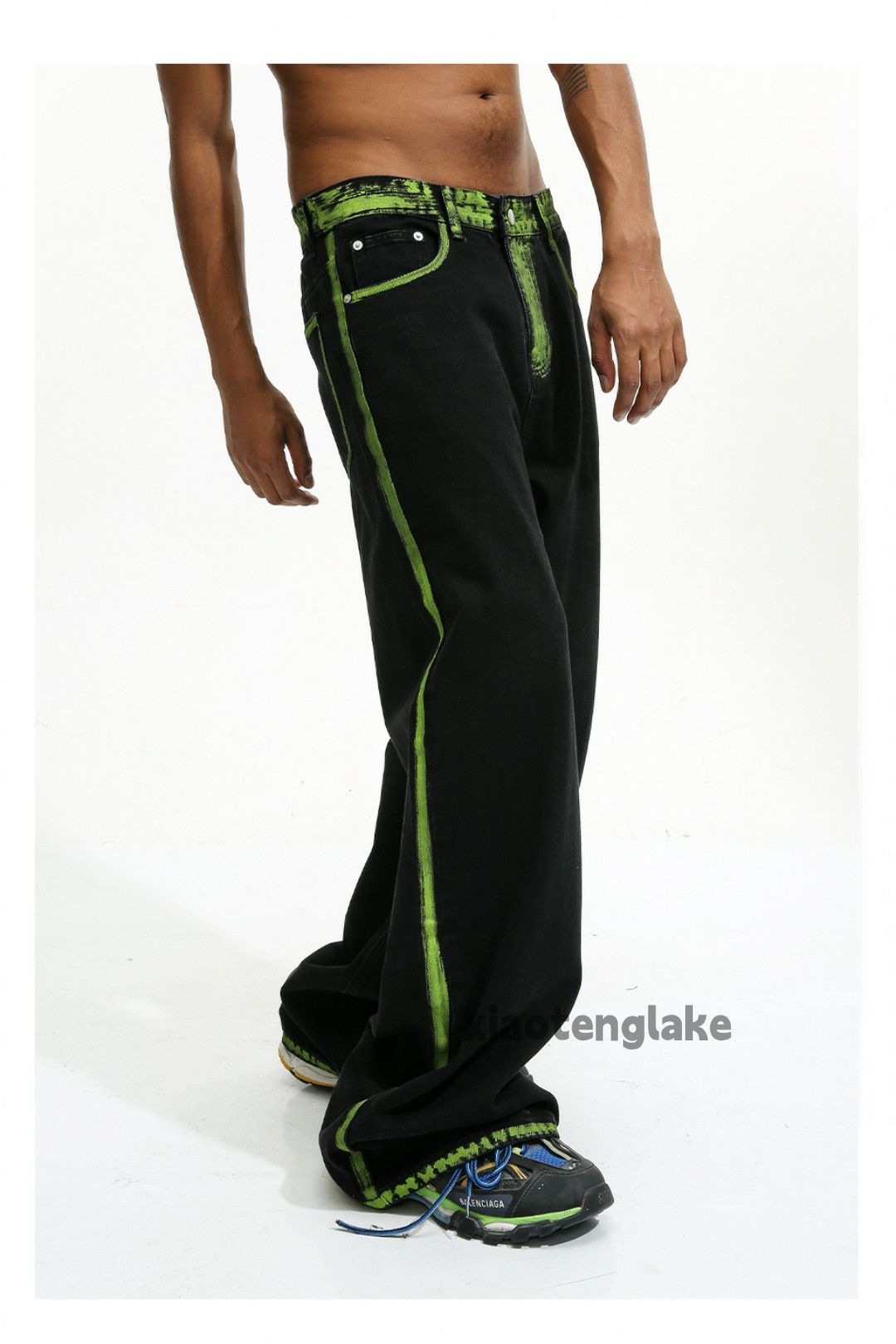 Designer × Japanese Brand × Vintage urban paint loose baggy skate baggy flared pants Size US 30 / EU 46 - 1 Thumbnail