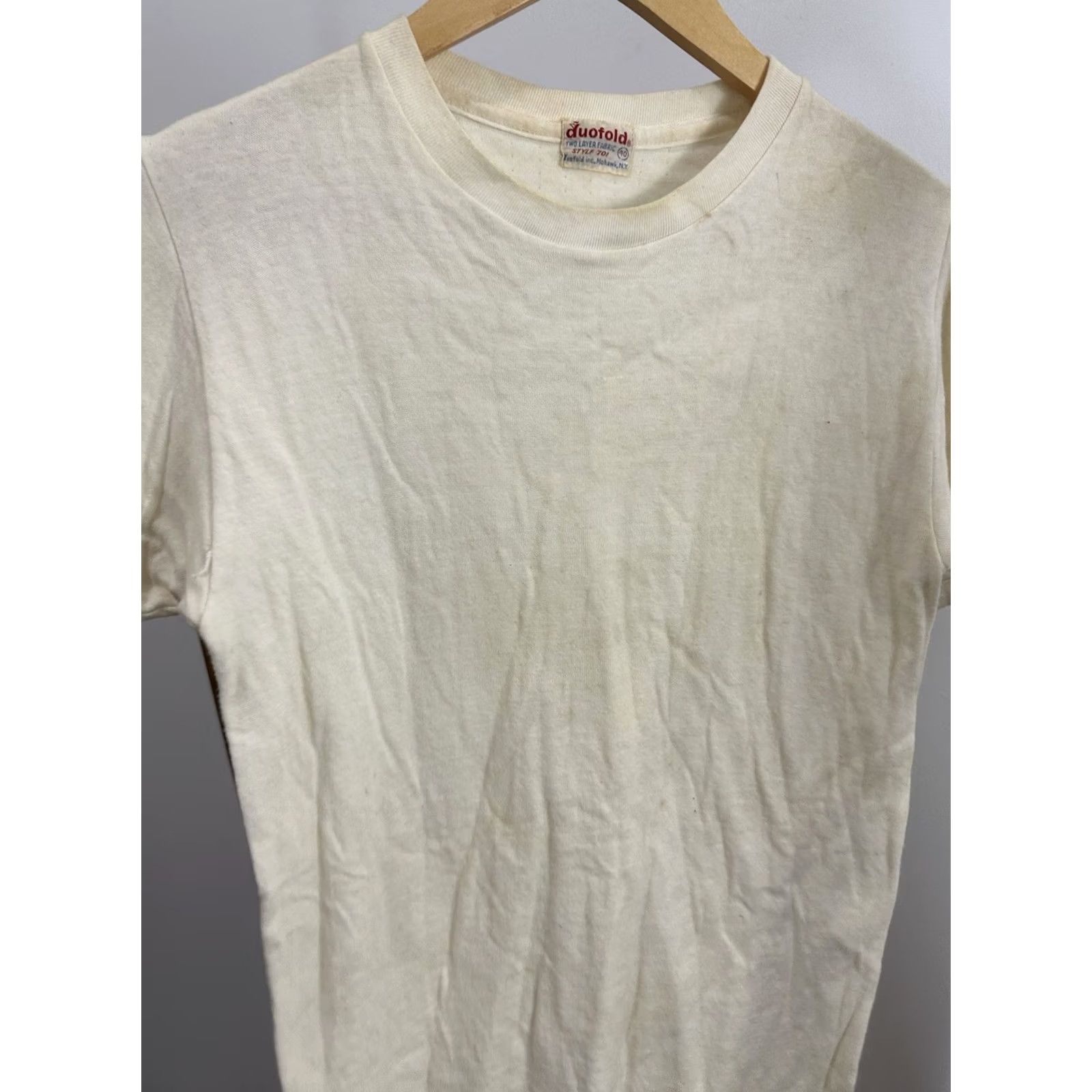 Doublet VTG RARE 50s 60s Duofold Two Layer Double Face Thermal 701 T-Shirt Size 40 Cream Men Short Sleeve Size US L / EU 52-54 / 3 - 4 Thumbnail