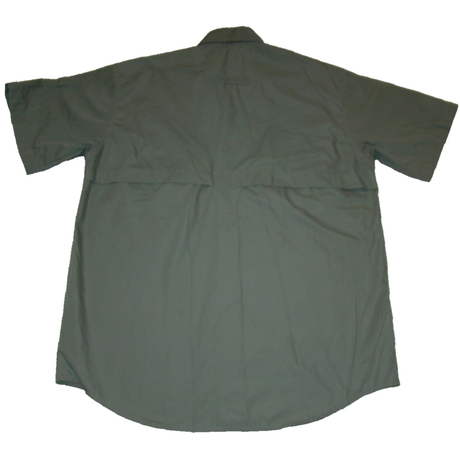 Vintage L.L. Bean Mens Button-Up Shirt Buzz Off Green Fishing Vented Pocketed Short Sleeve Collared 60% Cotton 40% Polyester M Mens Size US M / EU 48-50 / 2 - 6 Thumbnail