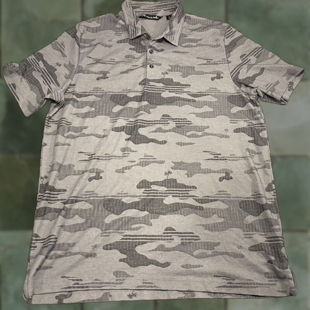 TravisMathew Travis Mathew Skywind Polo Men XL Gray Short Sleeve Shirt Size US XL / EU 56 / 4 - 1 Thumbnail
