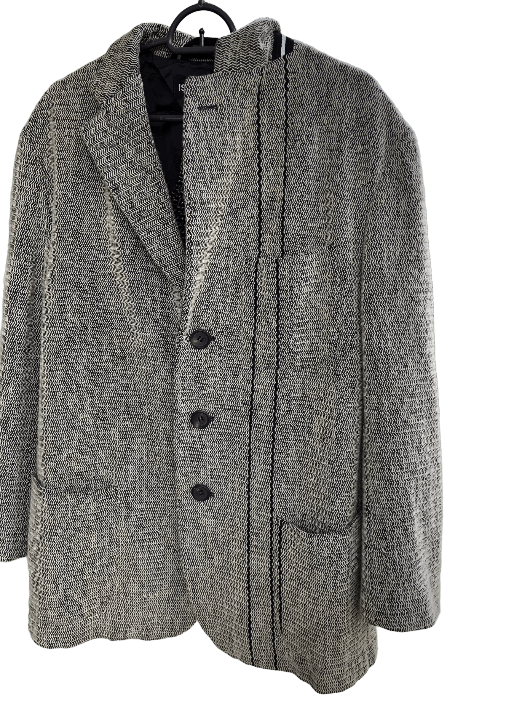 Issey Miyake Vintage Issey Miyake Herringbone Wool Blazer Coat Jacket Size US L / EU 52-54 / 3 - 3 Thumbnail