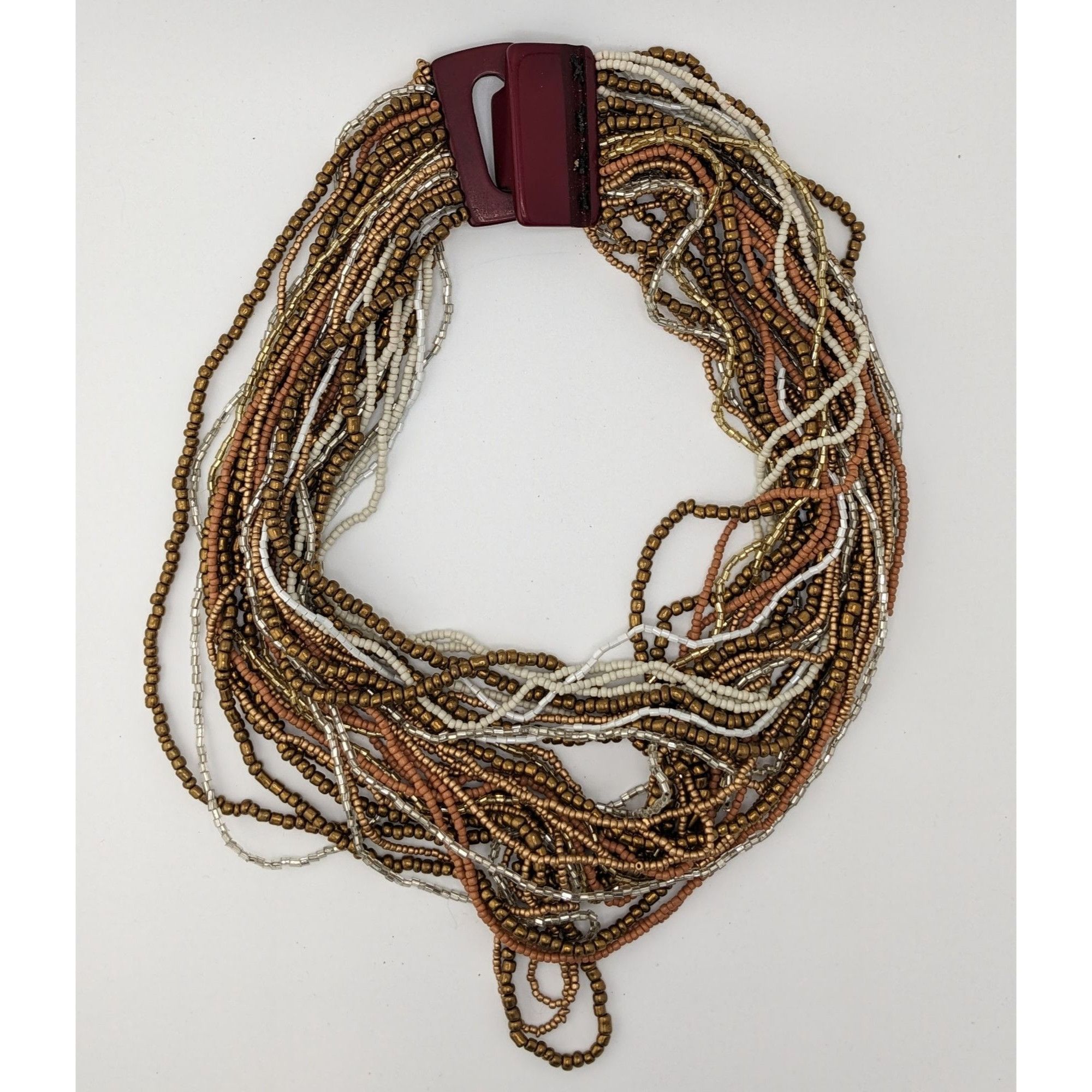Other Vintage Layered Glass Beaded Necklace With Chunky Lucite Cla Size ONE SIZE - 4 Thumbnail