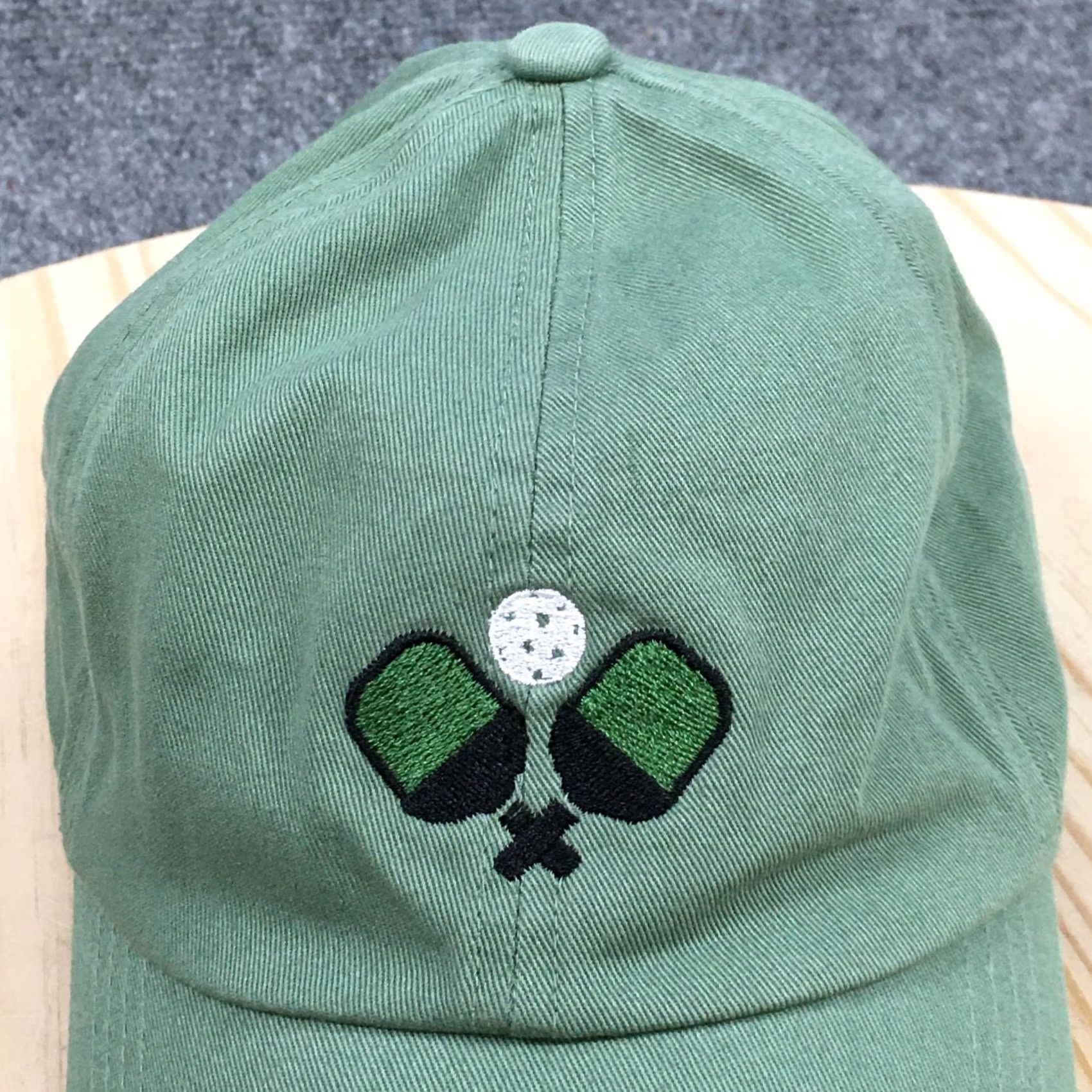 Vintage Pickleball Embroidered Baseball Cap Hat Mens One Size Green Washed Adjustable Size ONE SIZE - 3 Thumbnail