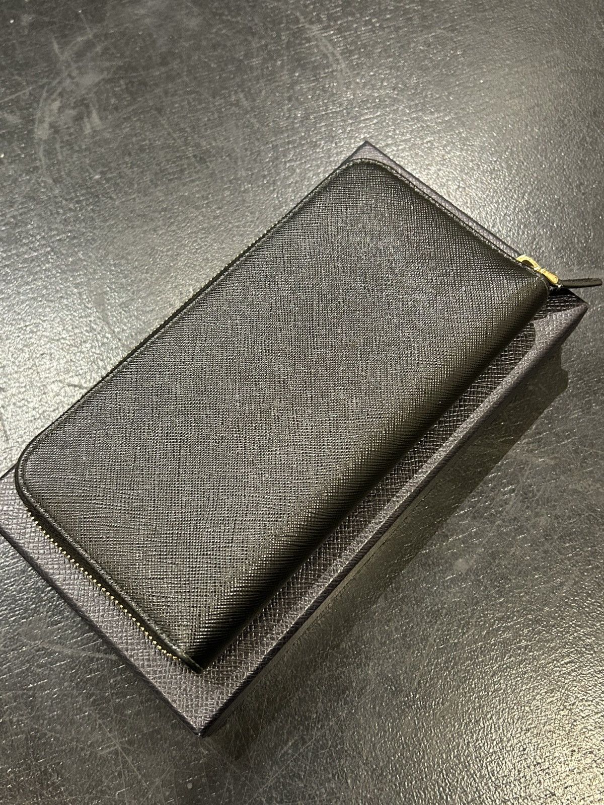 Prada Prada Saffiano Long Zip Wallet - Black Size ONE SIZE - 2 Thumbnail