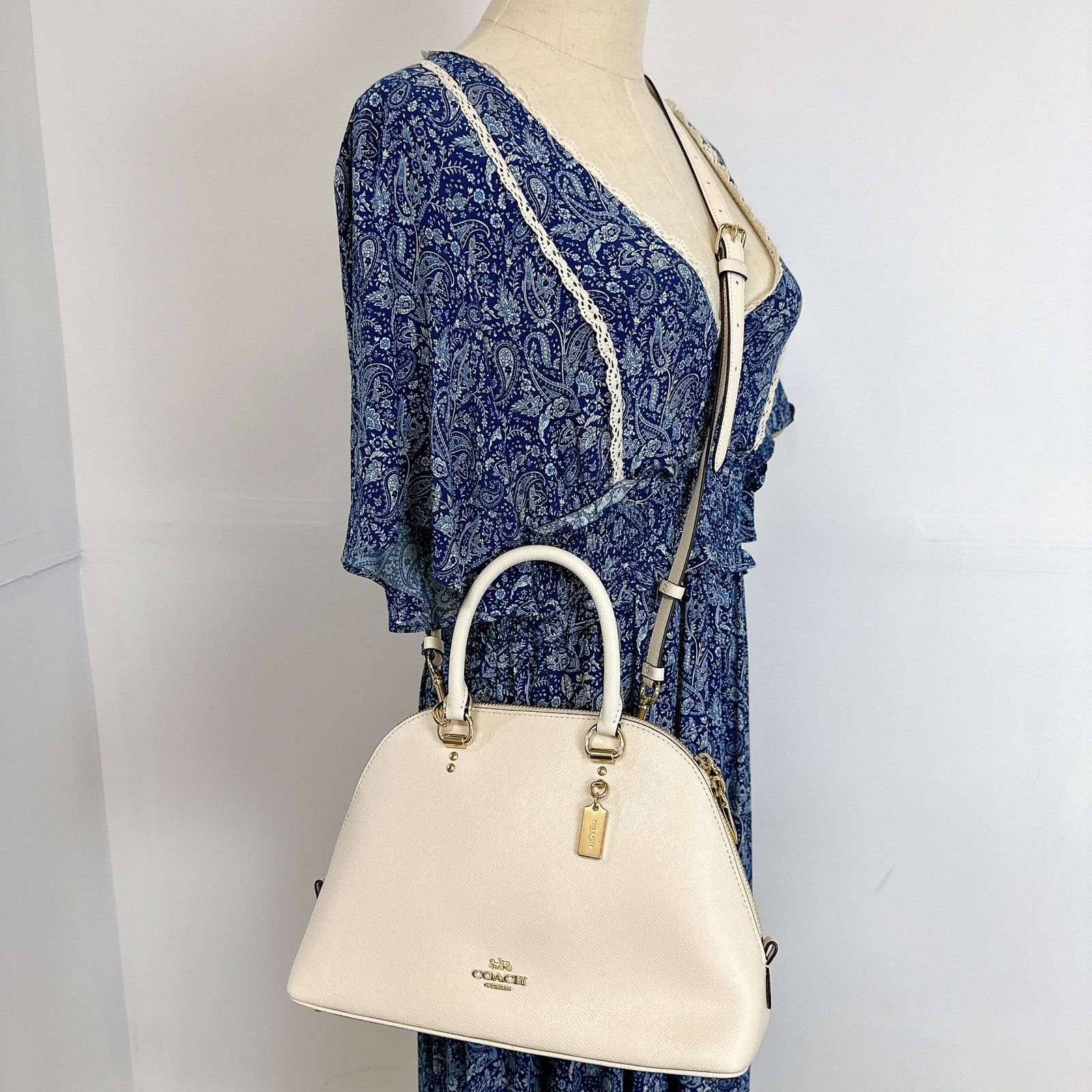 image of Coach 2553 Katy Satchel In Signature Canvas Im/chalk in White, Women's