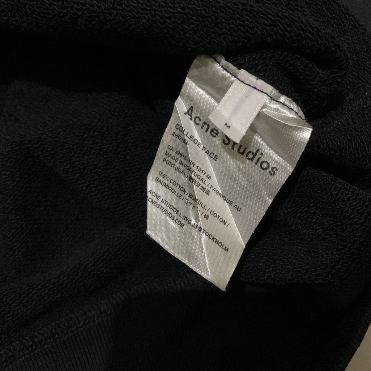 Acne Studios Acne Studios Sweatshirt College Face Black Size US M / EU 48-50 / 2 - 4 Thumbnail