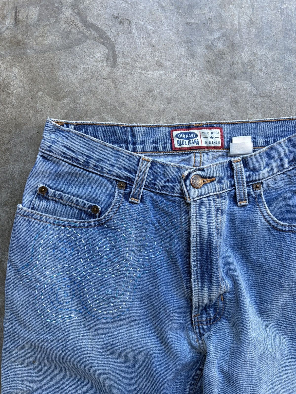 Old Navy Vintage Gap Jeans Custom Embroidered Baggy Denim Sz 30x30 Size US 30 / EU 46 - 3 Thumbnail