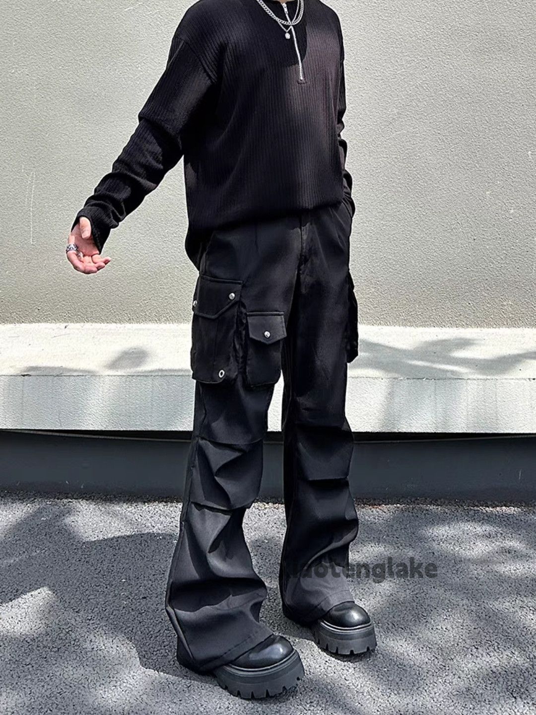 Designer × Japanese Brand × Vintage utility pleated skate hiphop loose flared cargo pants Size US 32 / EU 48 - 3 Thumbnail